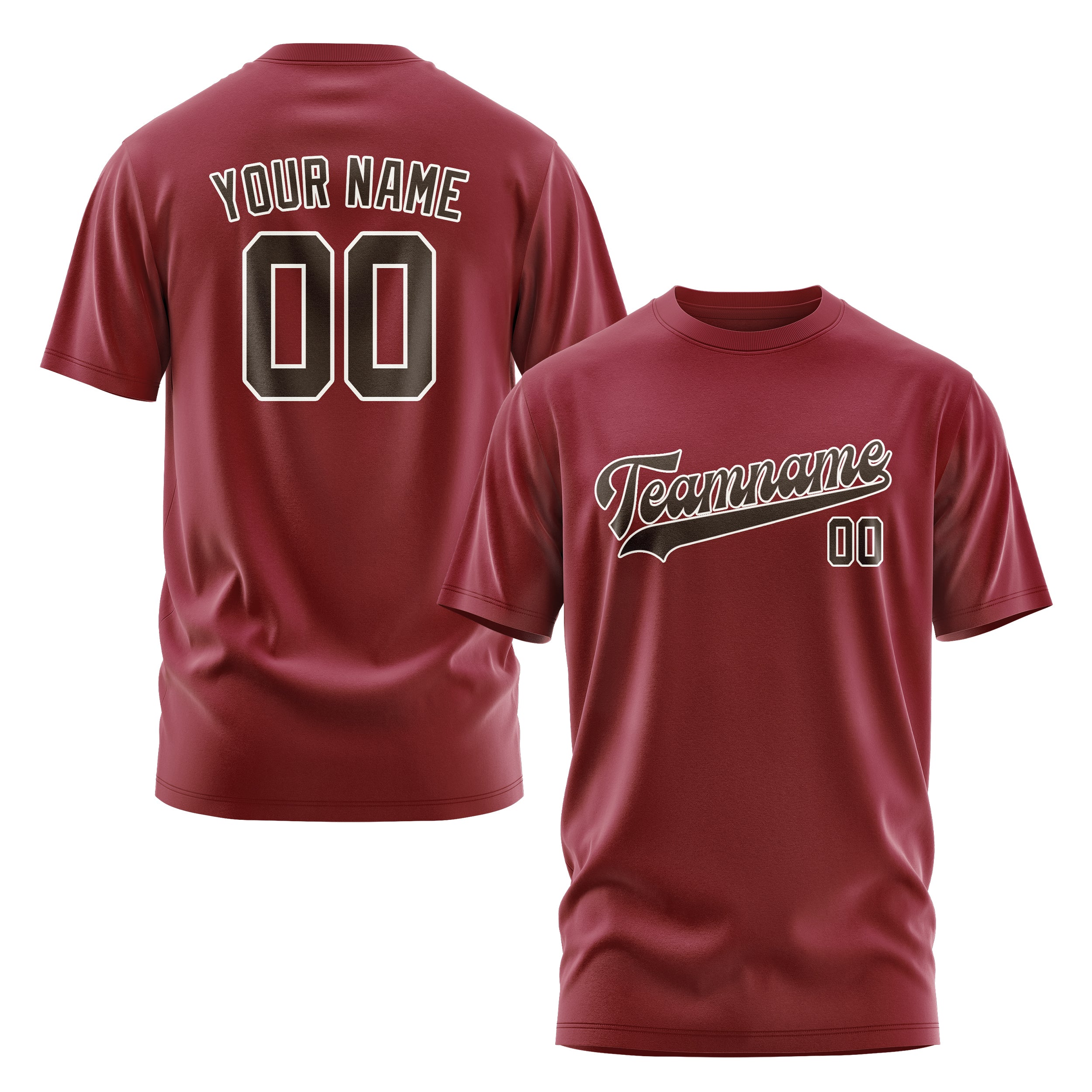 Custom Crimson Red Brown T-Shirt