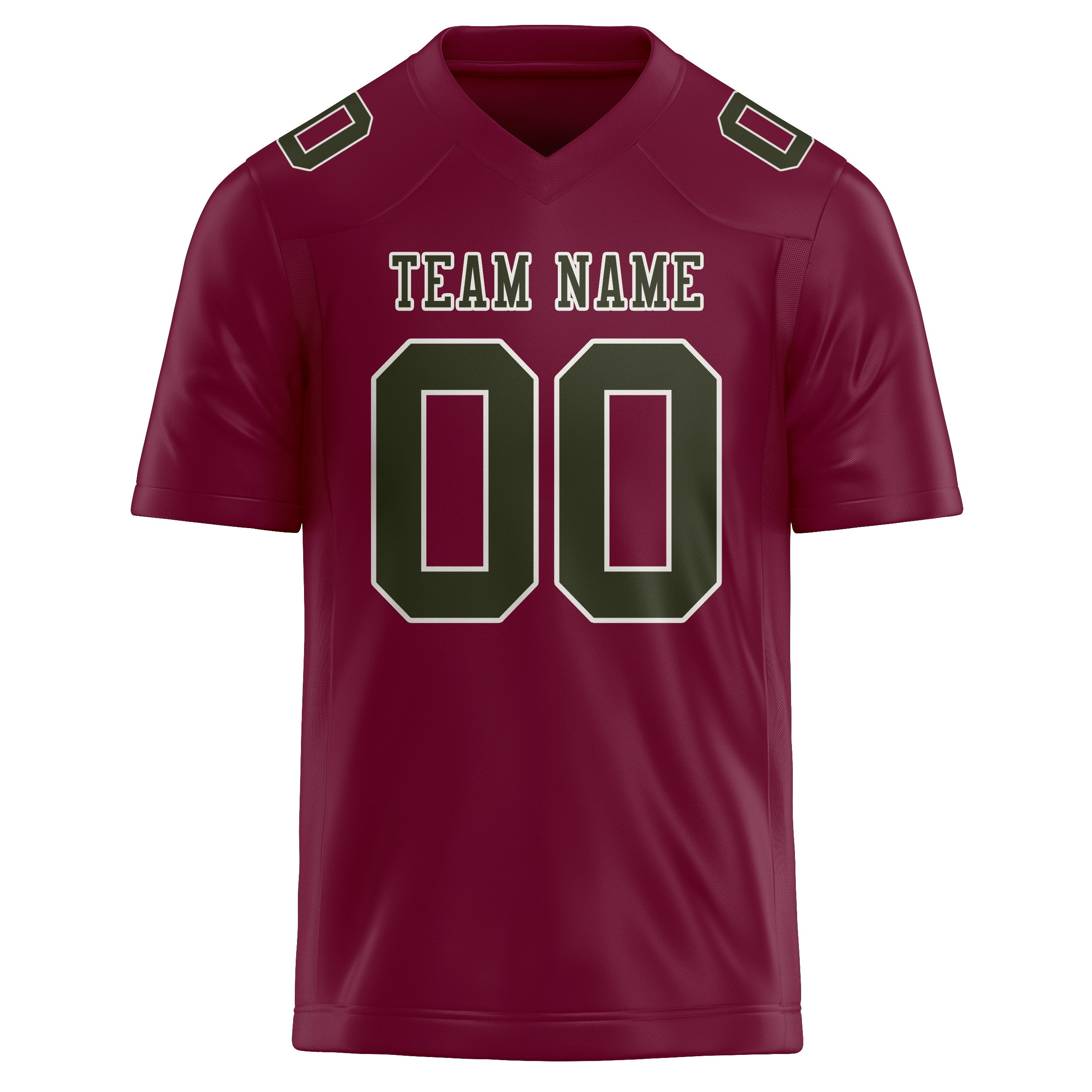 Custom Crimson Red Olive Football Jersey