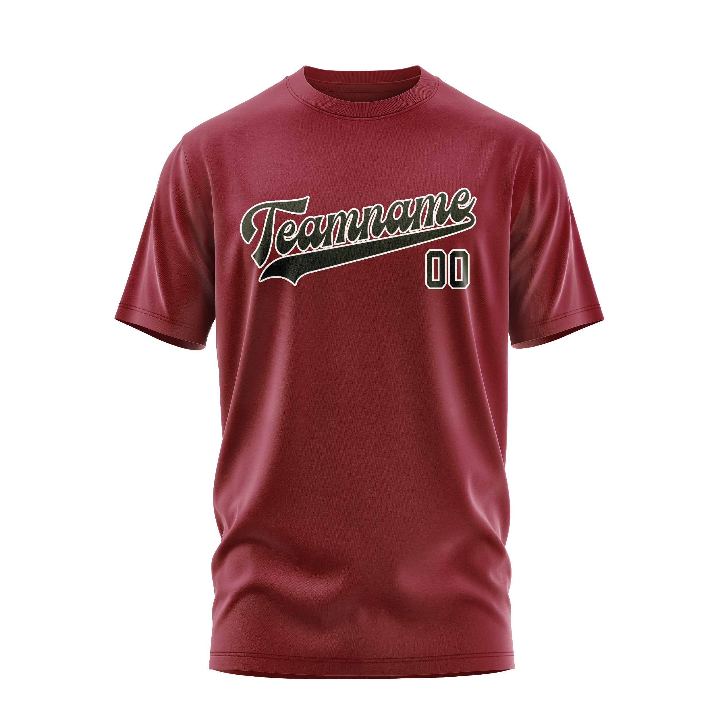 Custom Crimson Red Olive T-Shirt