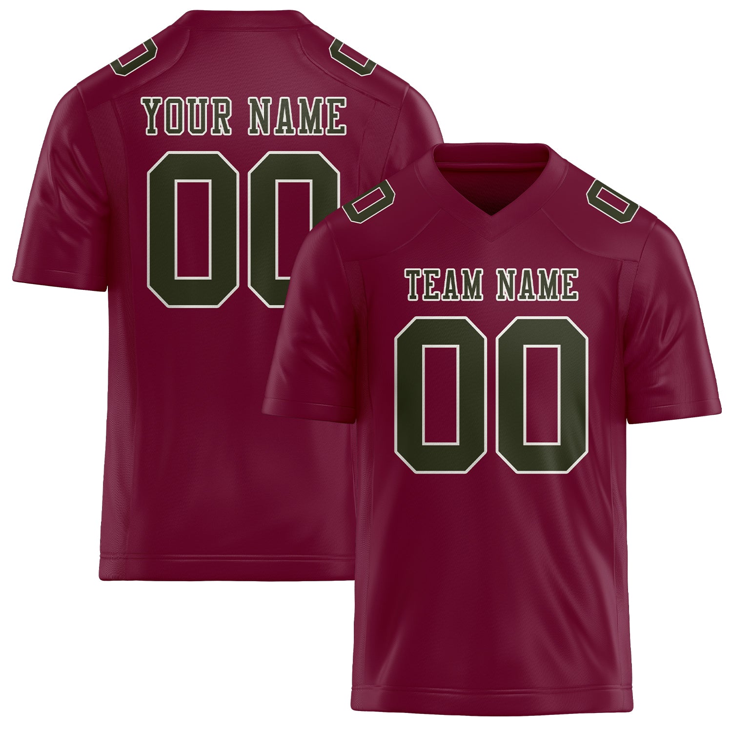 Custom Crimson Red Olive Football Jersey