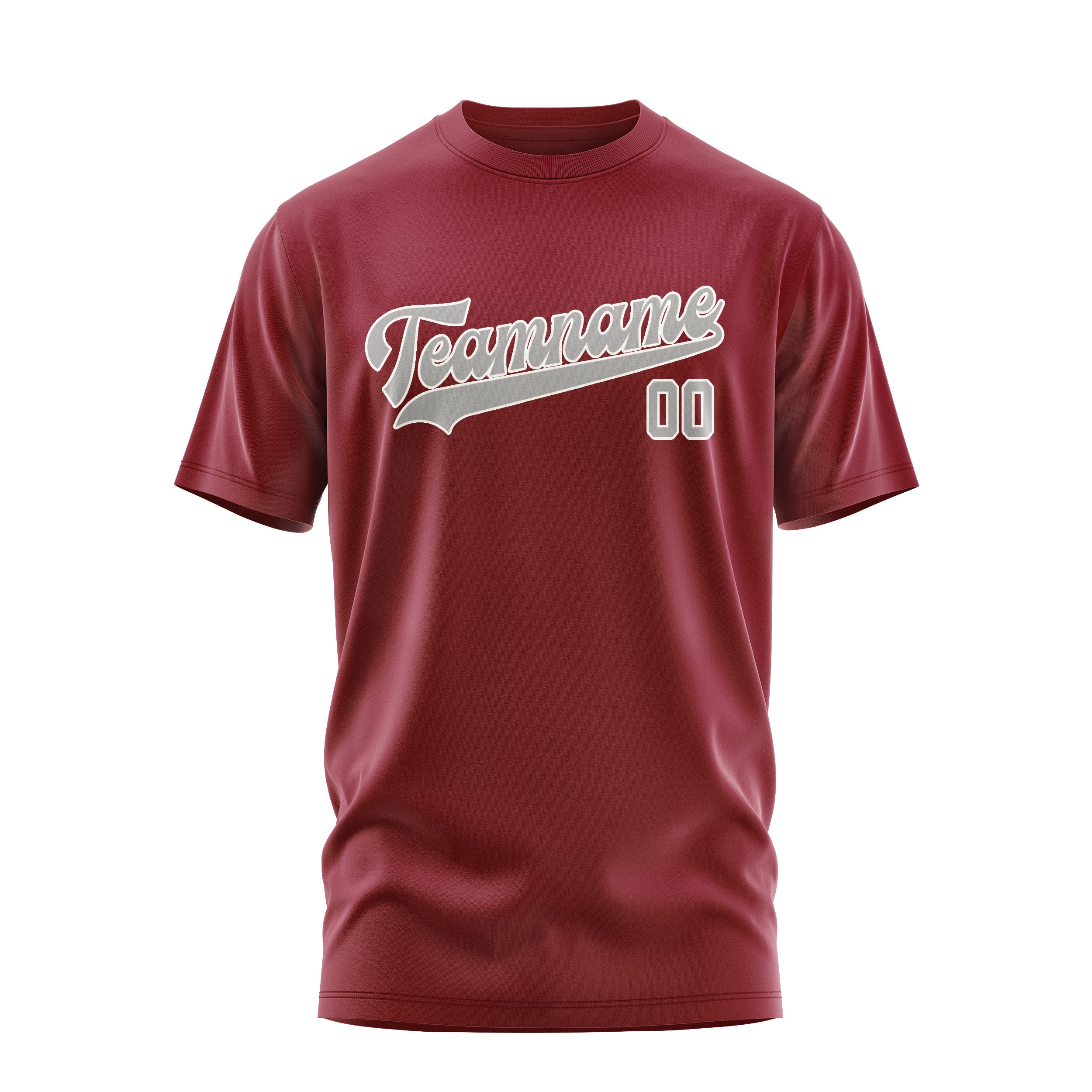 Custom Crimson Red Gray T-Shirt