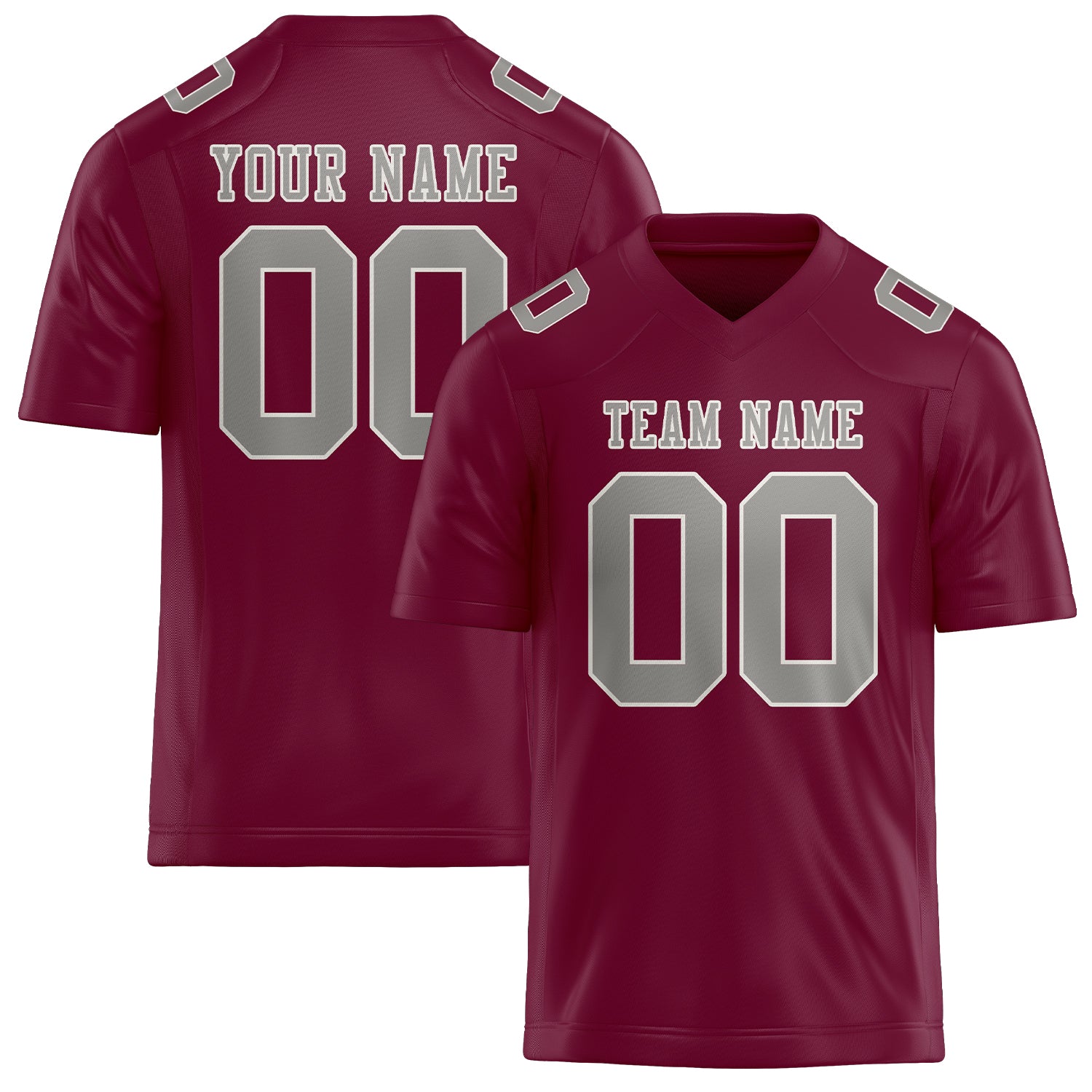 Custom Crimson Red Gray Football Jersey