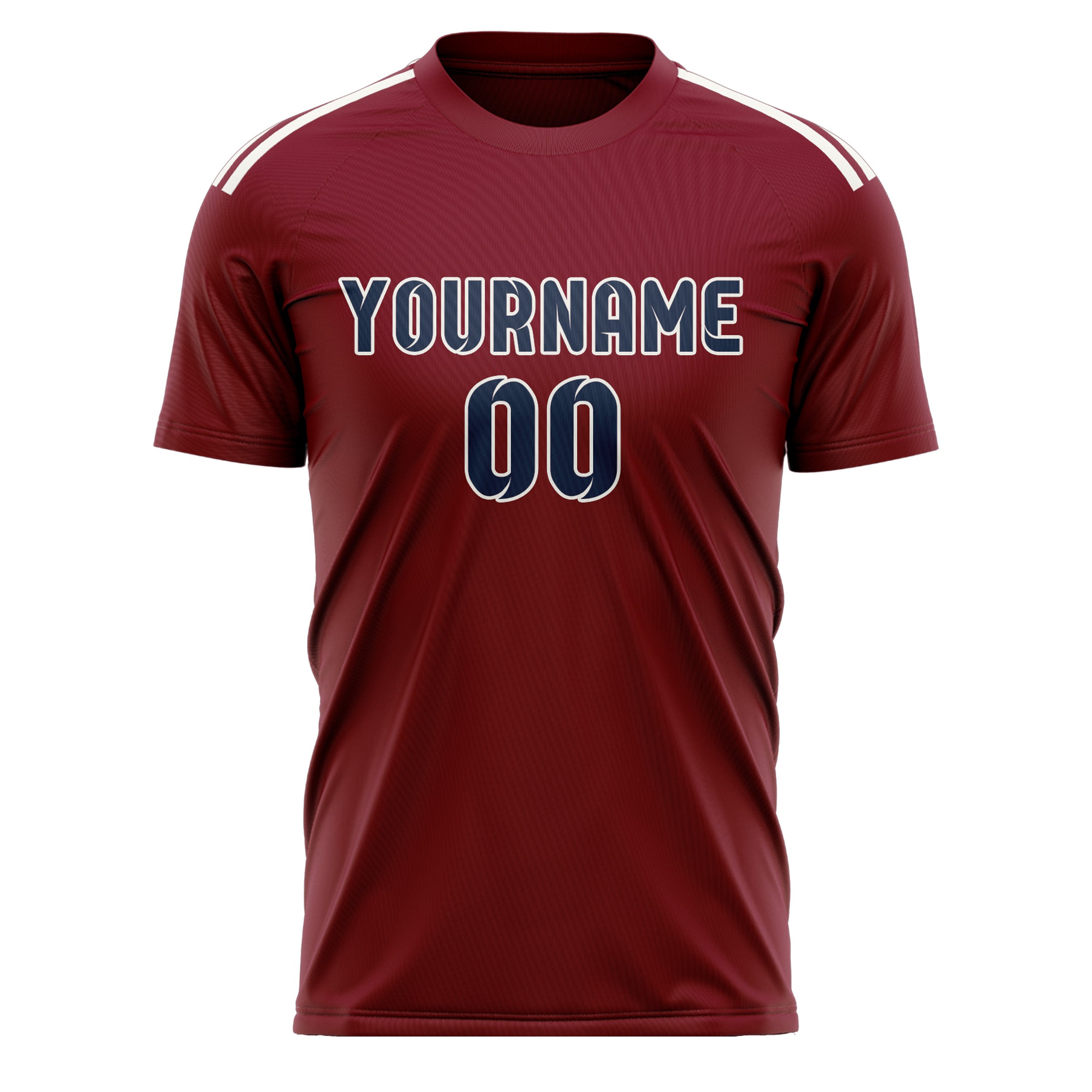 Custom Crimson Red Blue Soccer Jersey