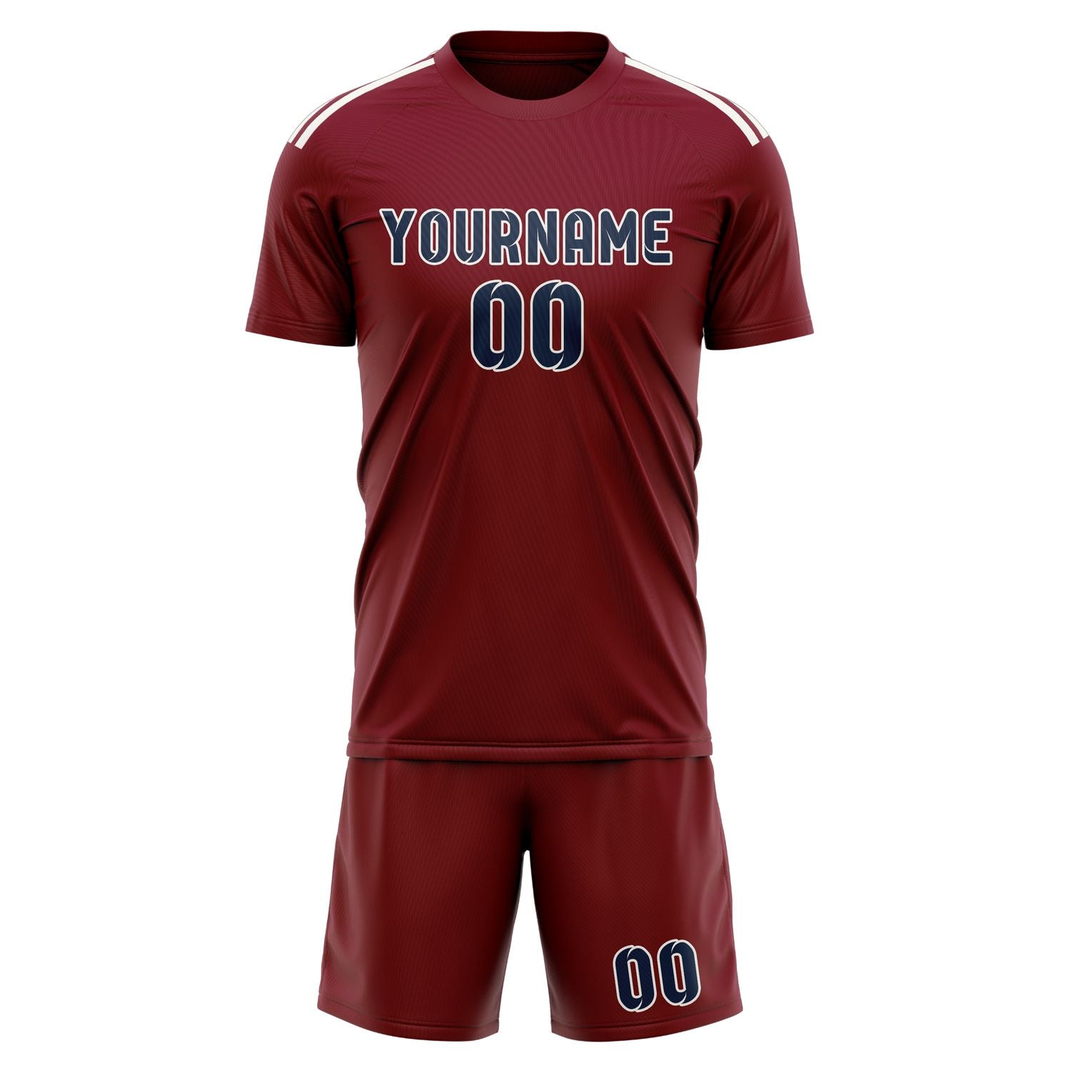 Custom Crimson Red Blue Soccer Set
