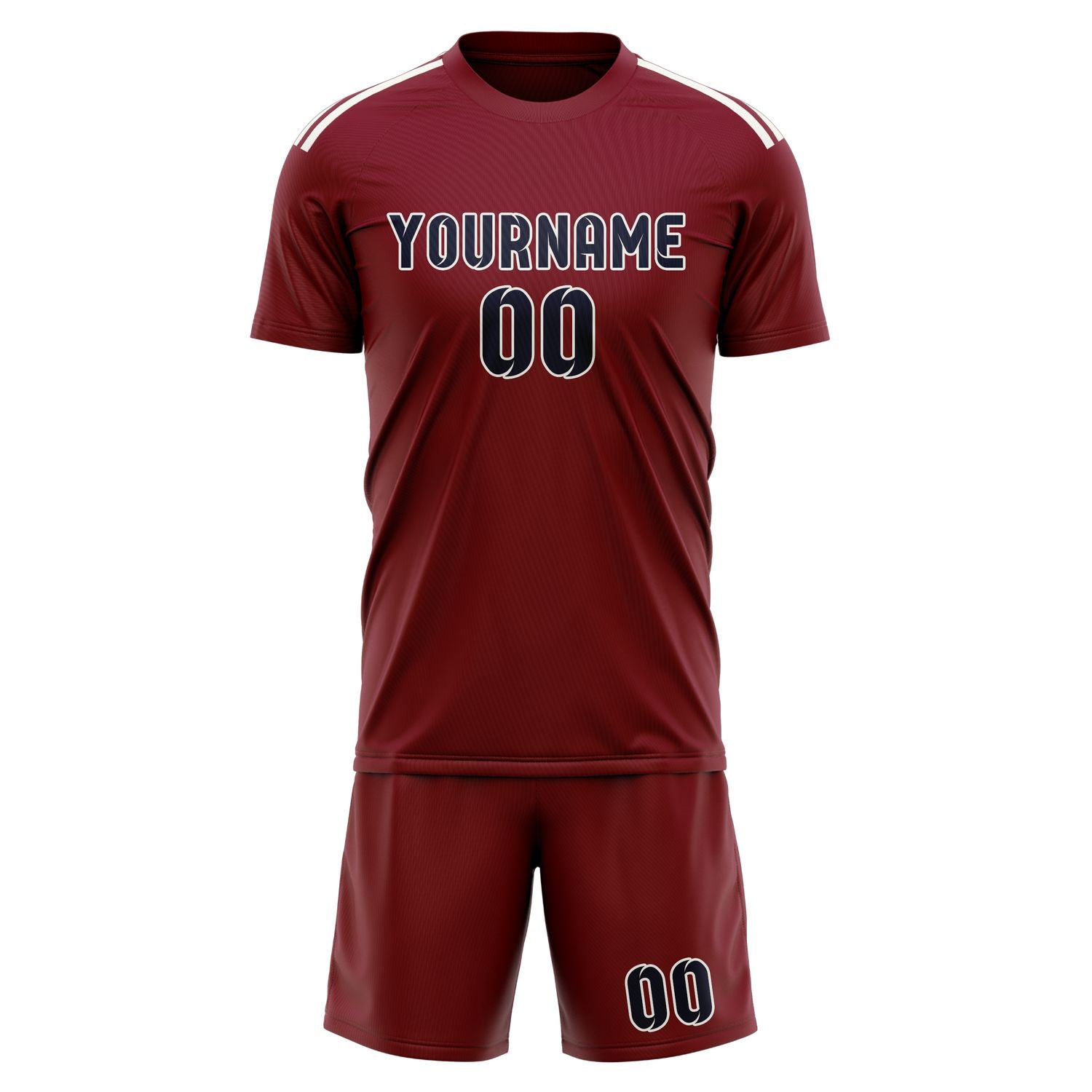 Custom Crimson Red Navy Soccer Set