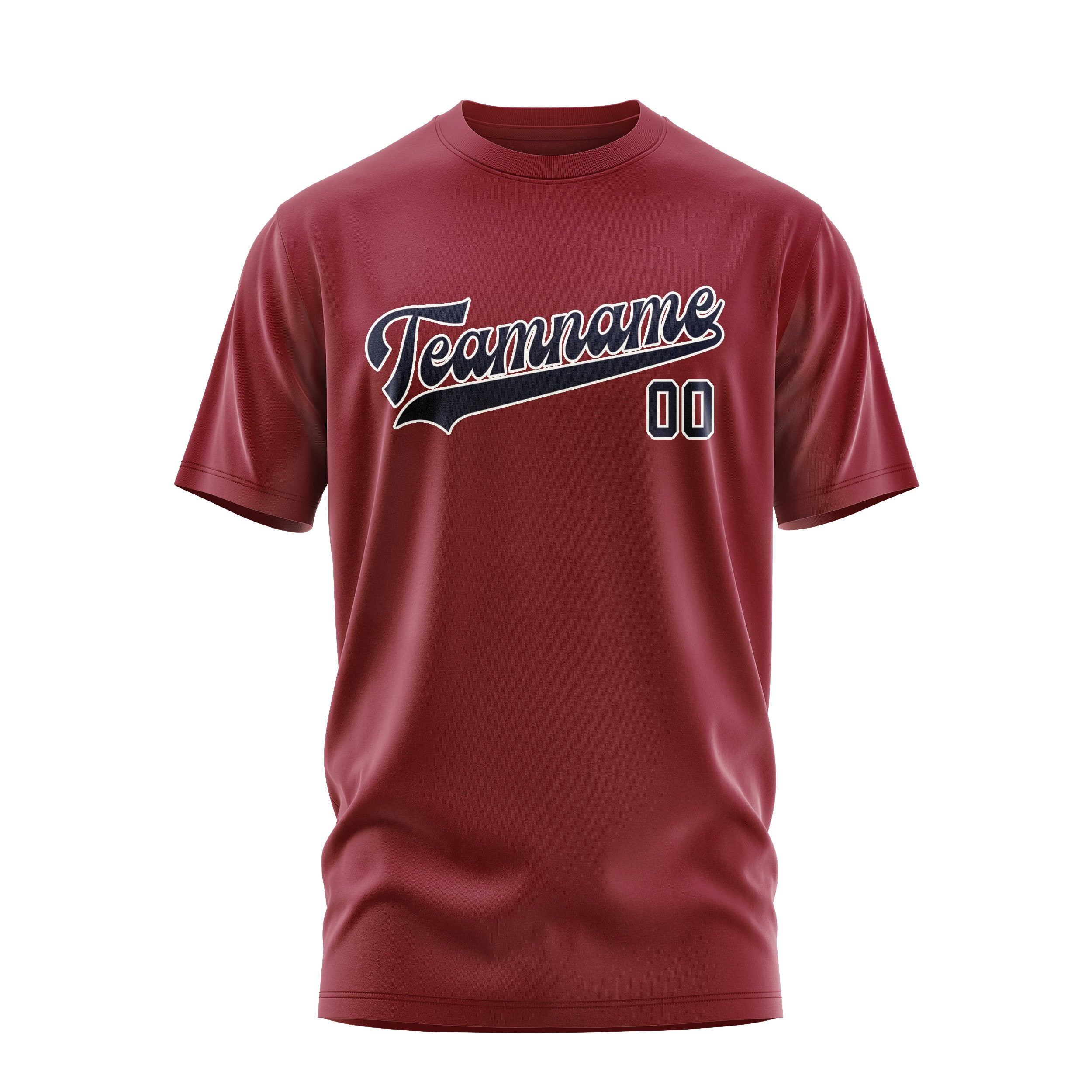 Custom Crimson Red Navy T-Shirt