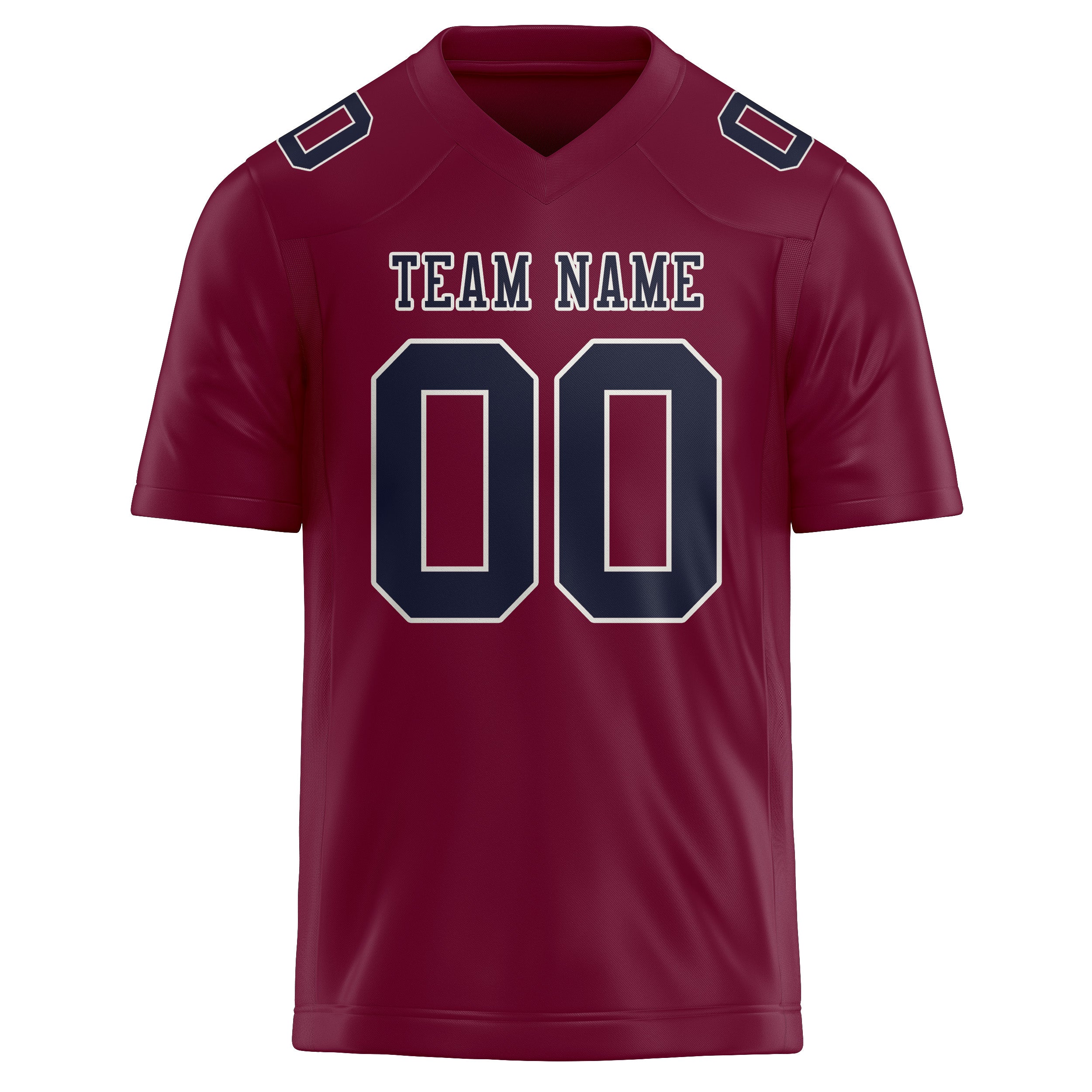 Custom Crimson Red Navy Football Jersey