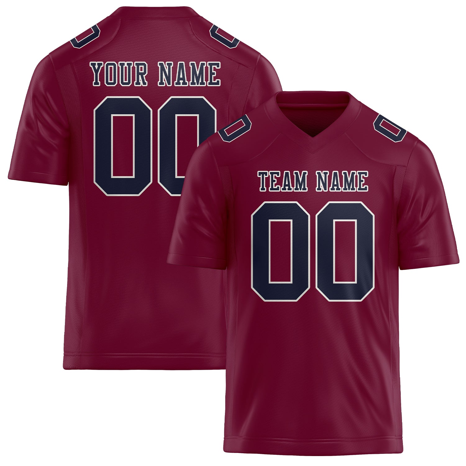 Custom Crimson Red Navy Football Jersey