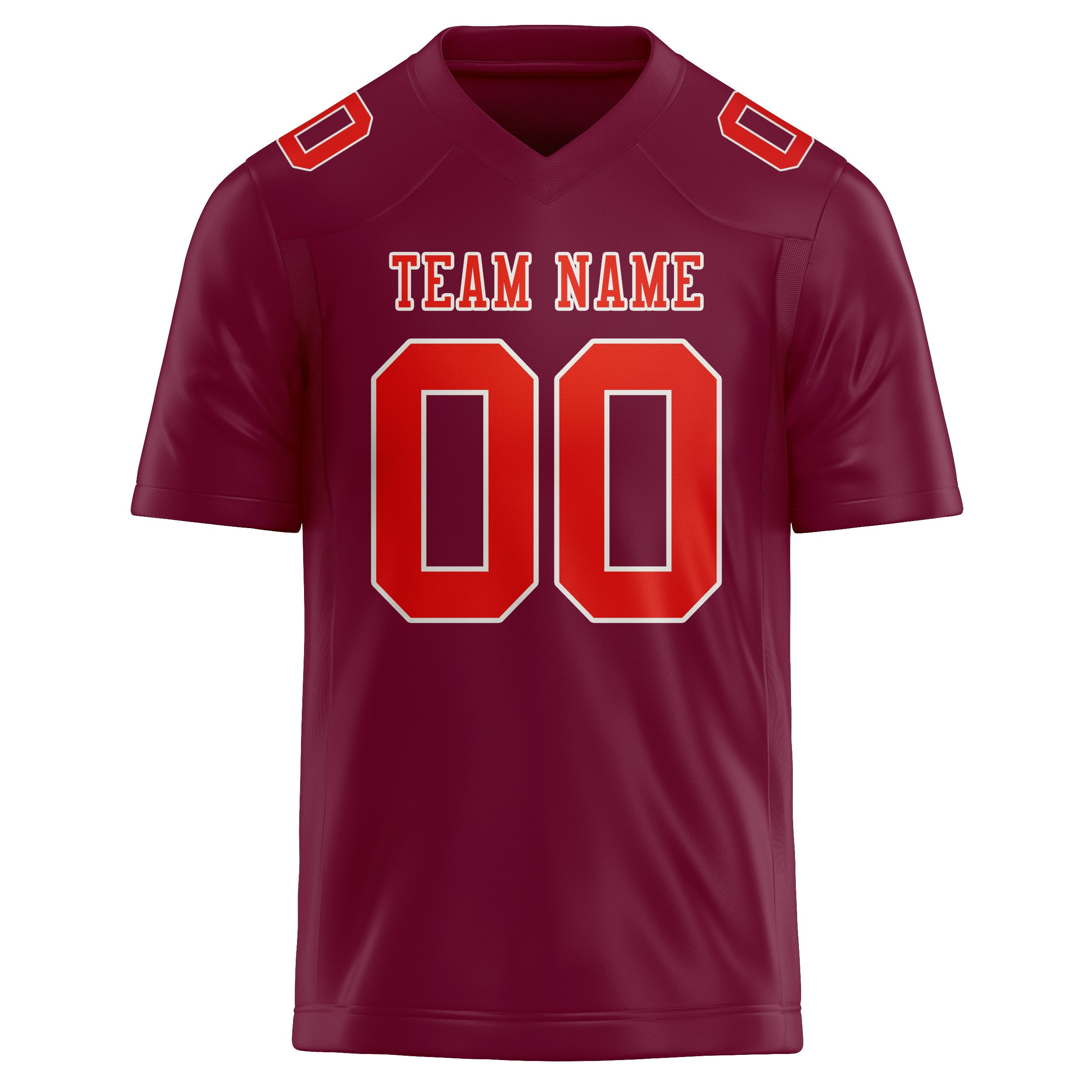Custom Crimson Red Orange Red Football Jersey