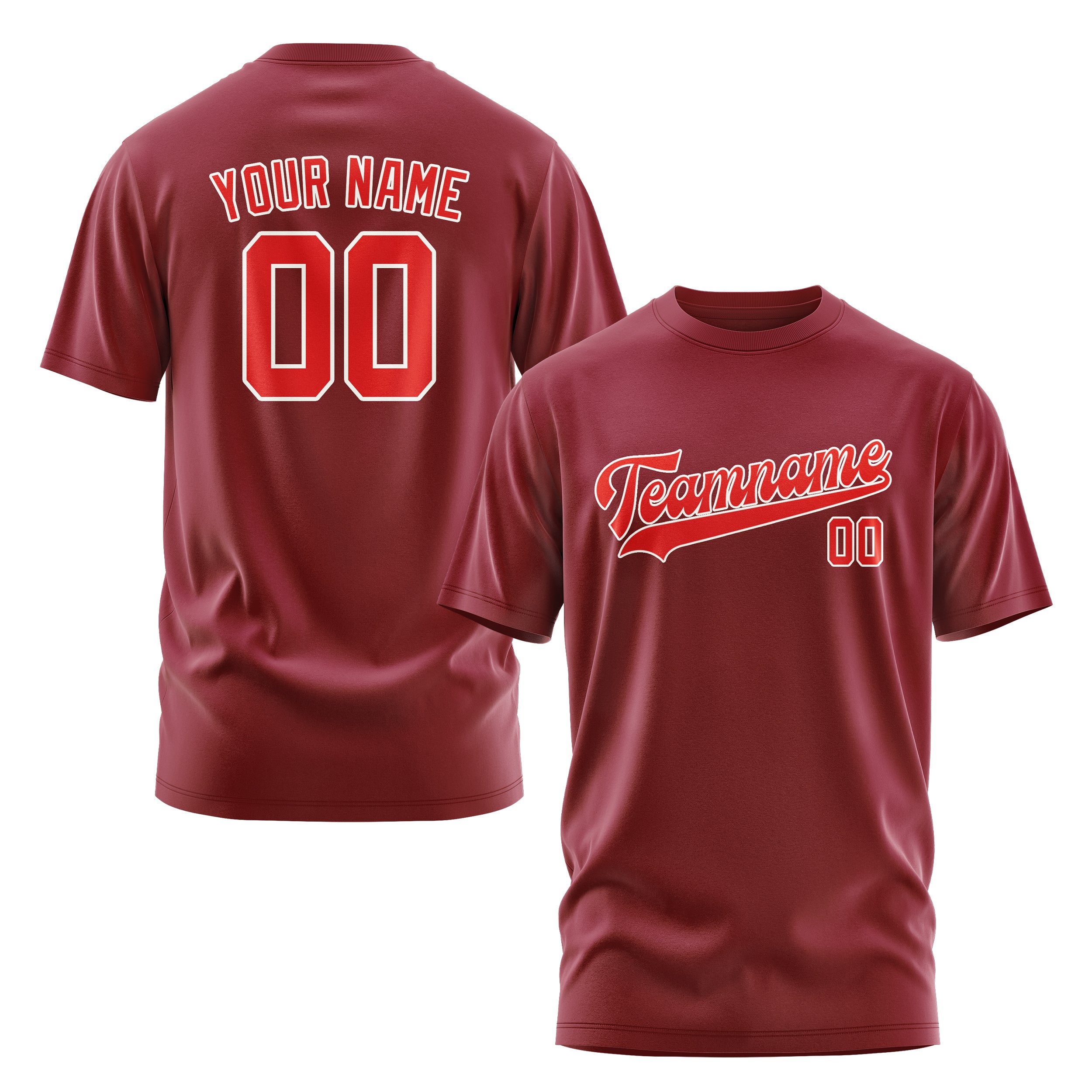 Custom Crimson Red Orange Red T-Shirt