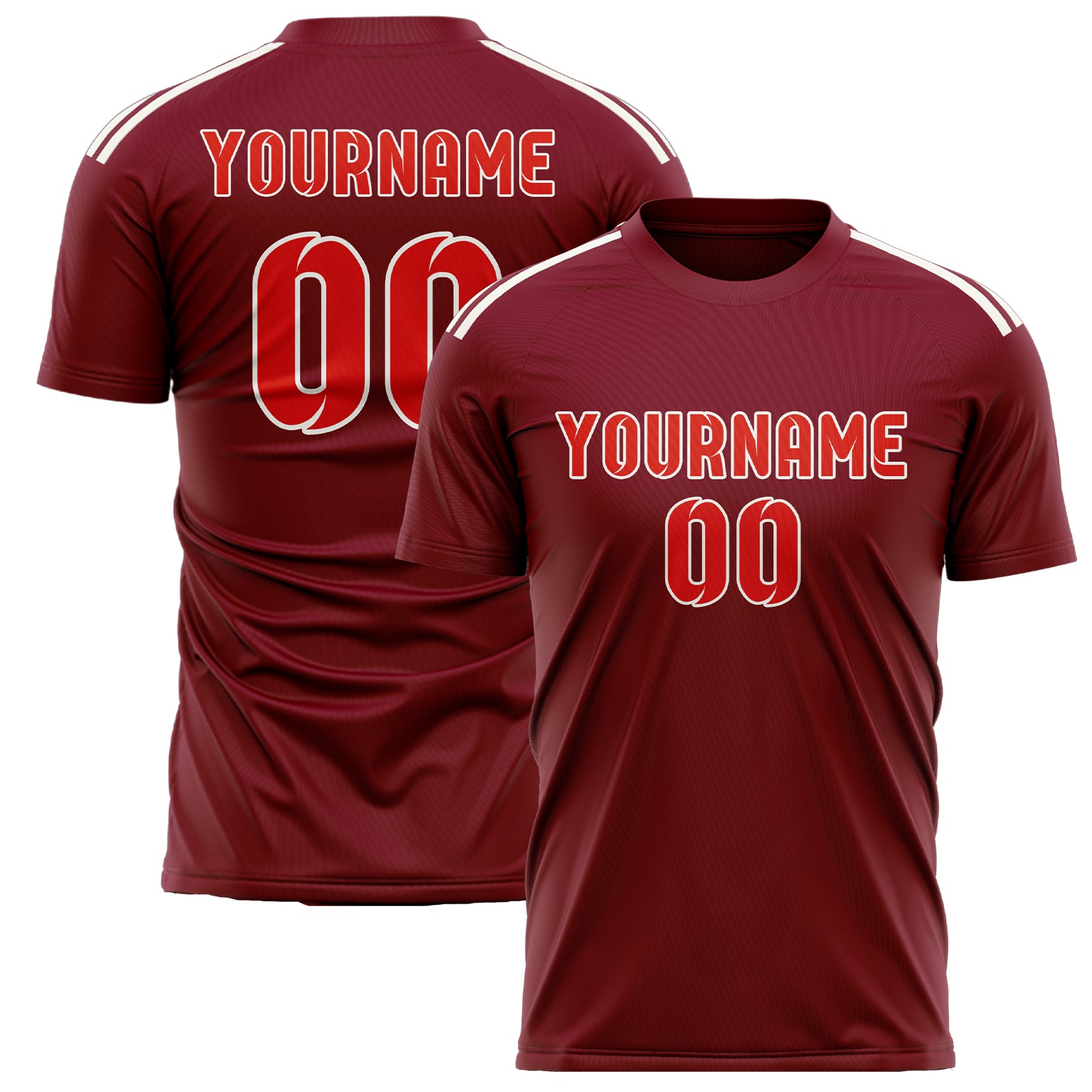 Custom Crimson Red Orange Red Soccer Jersey
