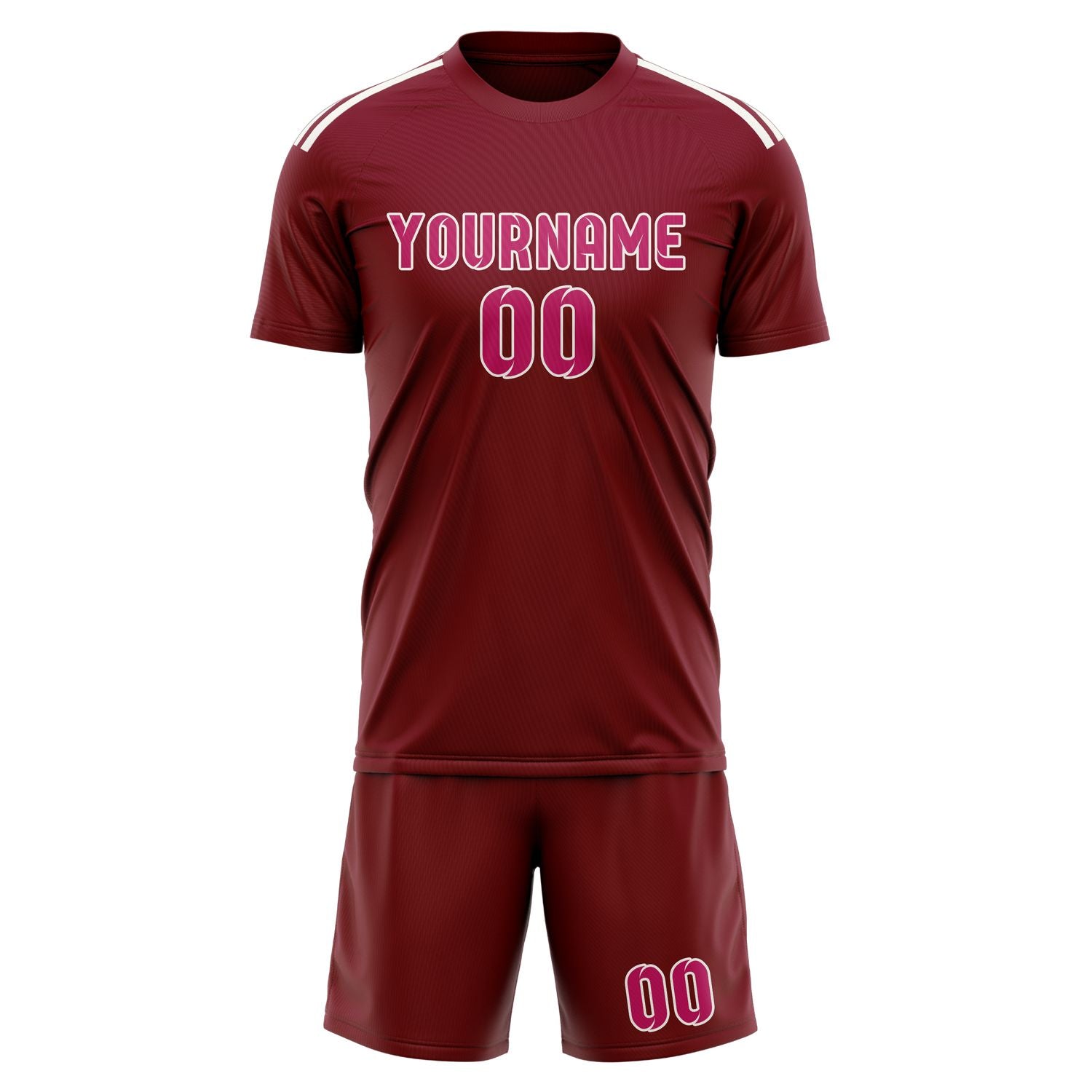 Custom Crimson Red Pink Soccer Set
