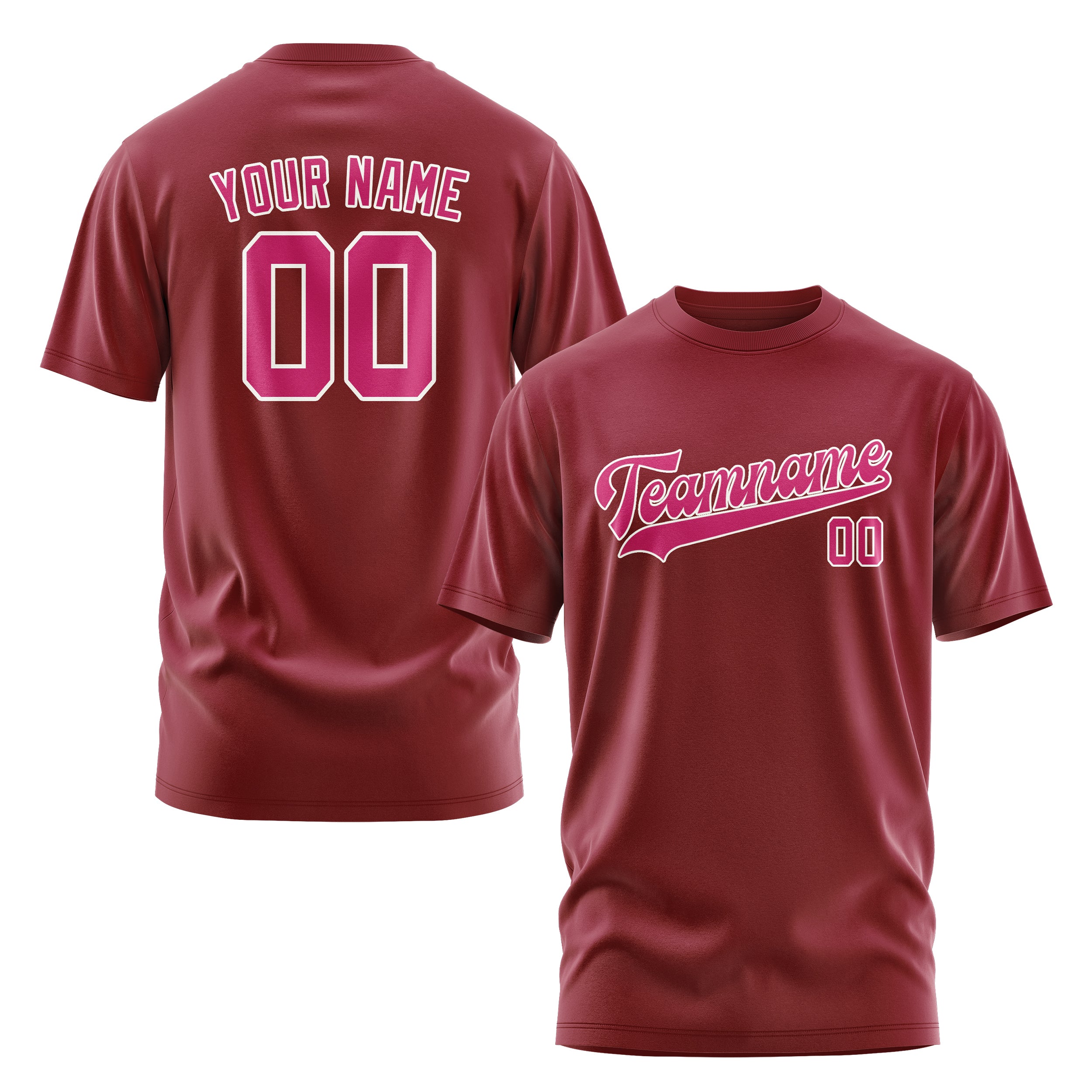 Custom Crimson Red Pink T-Shirt