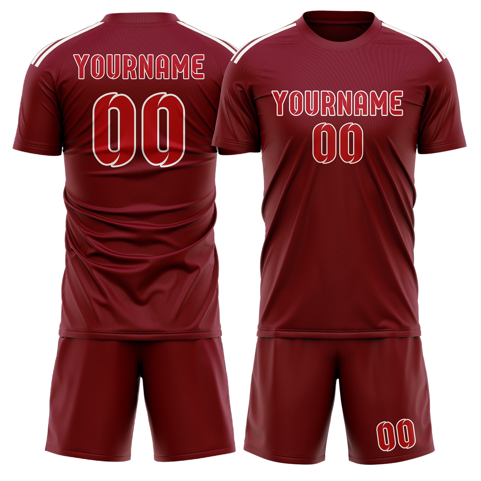 Custom Crimson Red Red Soccer Set