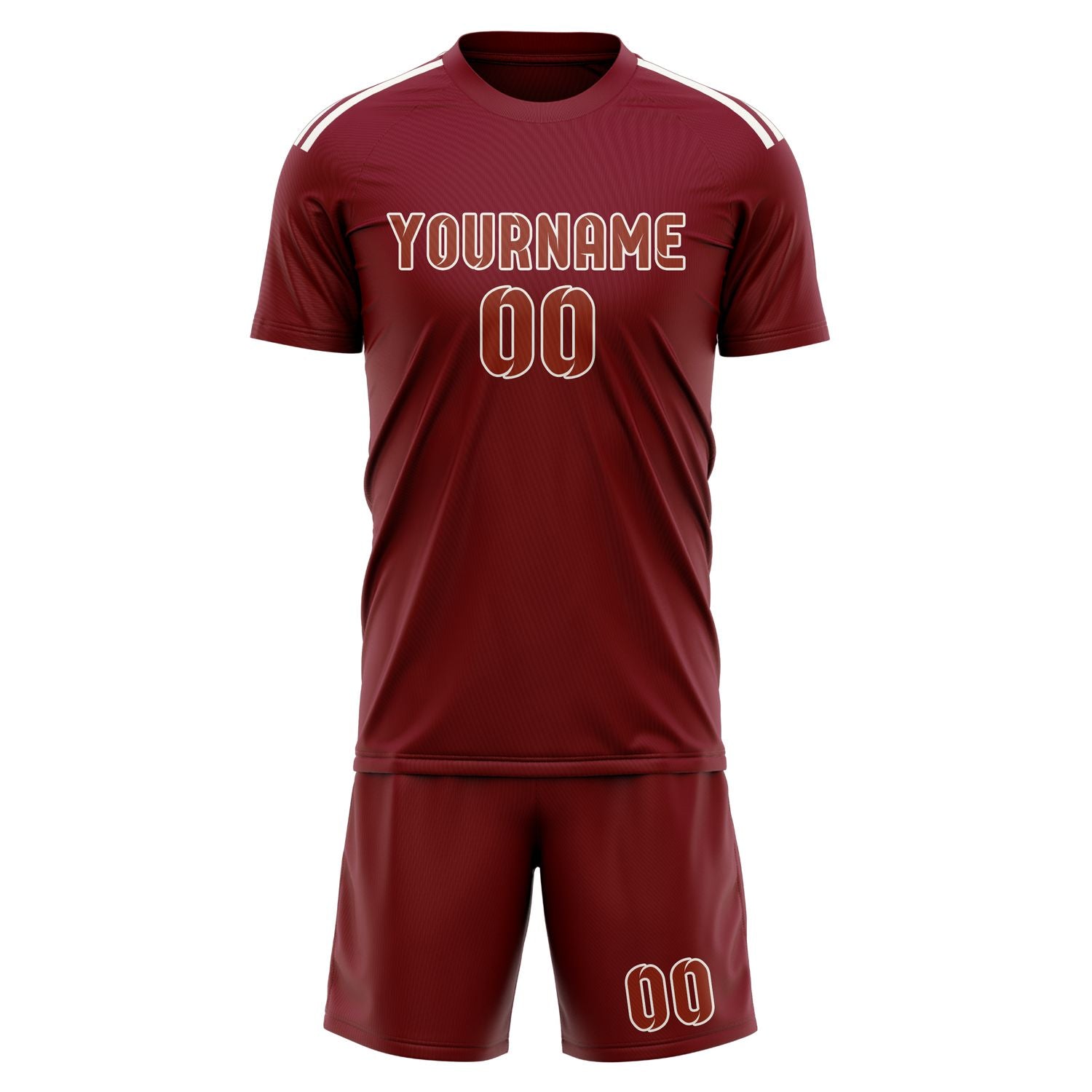 Custom Crimson Red Coral Red Soccer Set