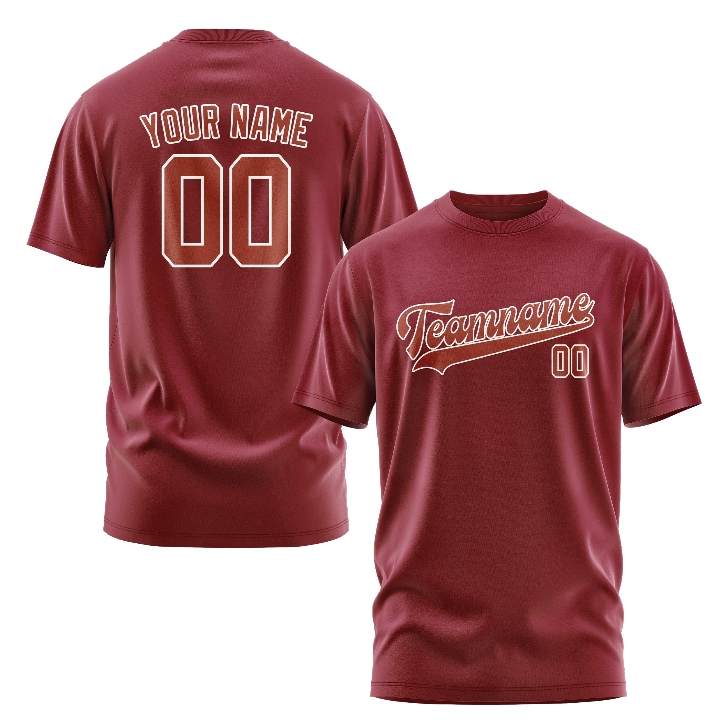 Custom Crimson Red Coral Red T-Shirt