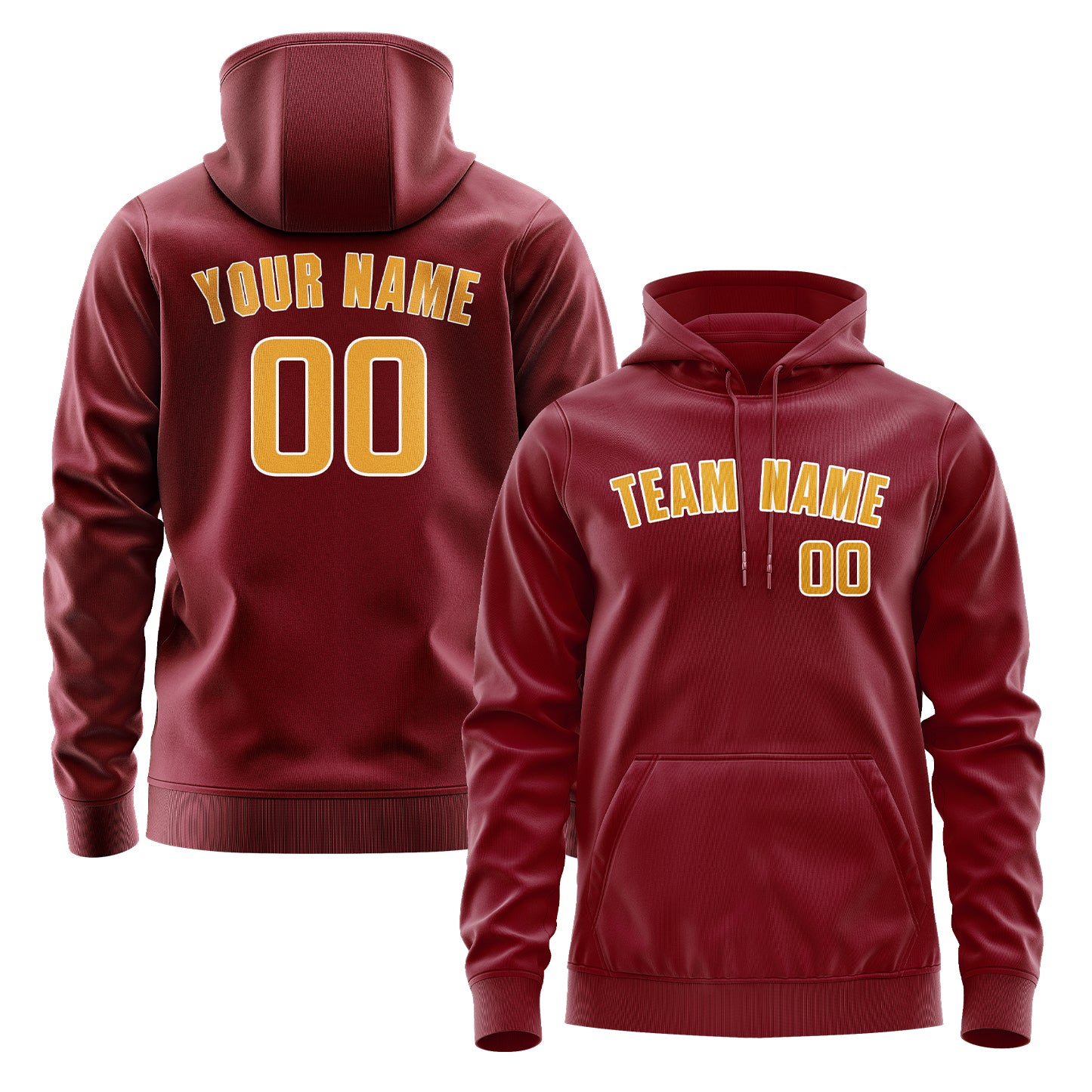 Custom Crimson Red Yellow Hoodie