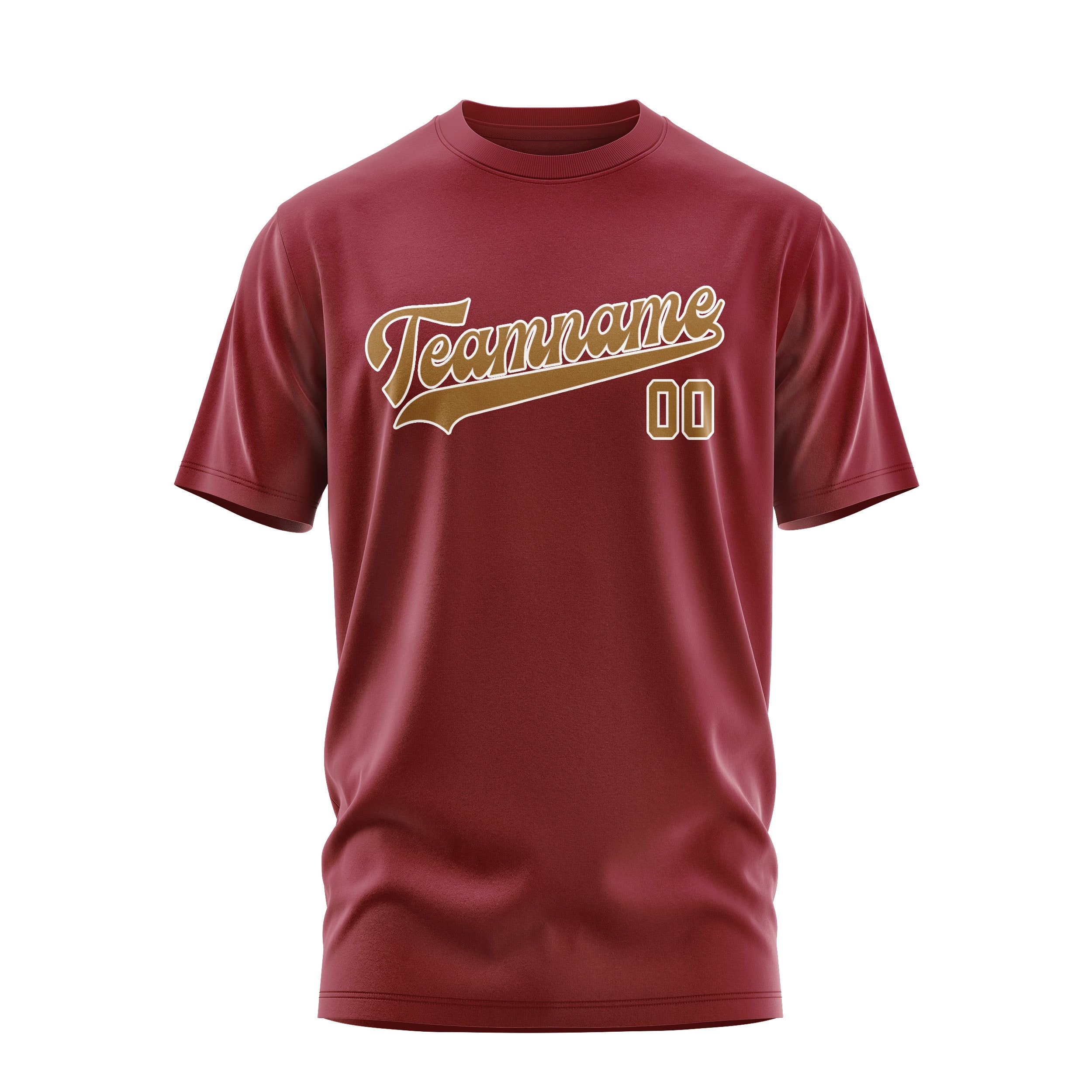 Custom Crimson Red Khaki T-Shirt