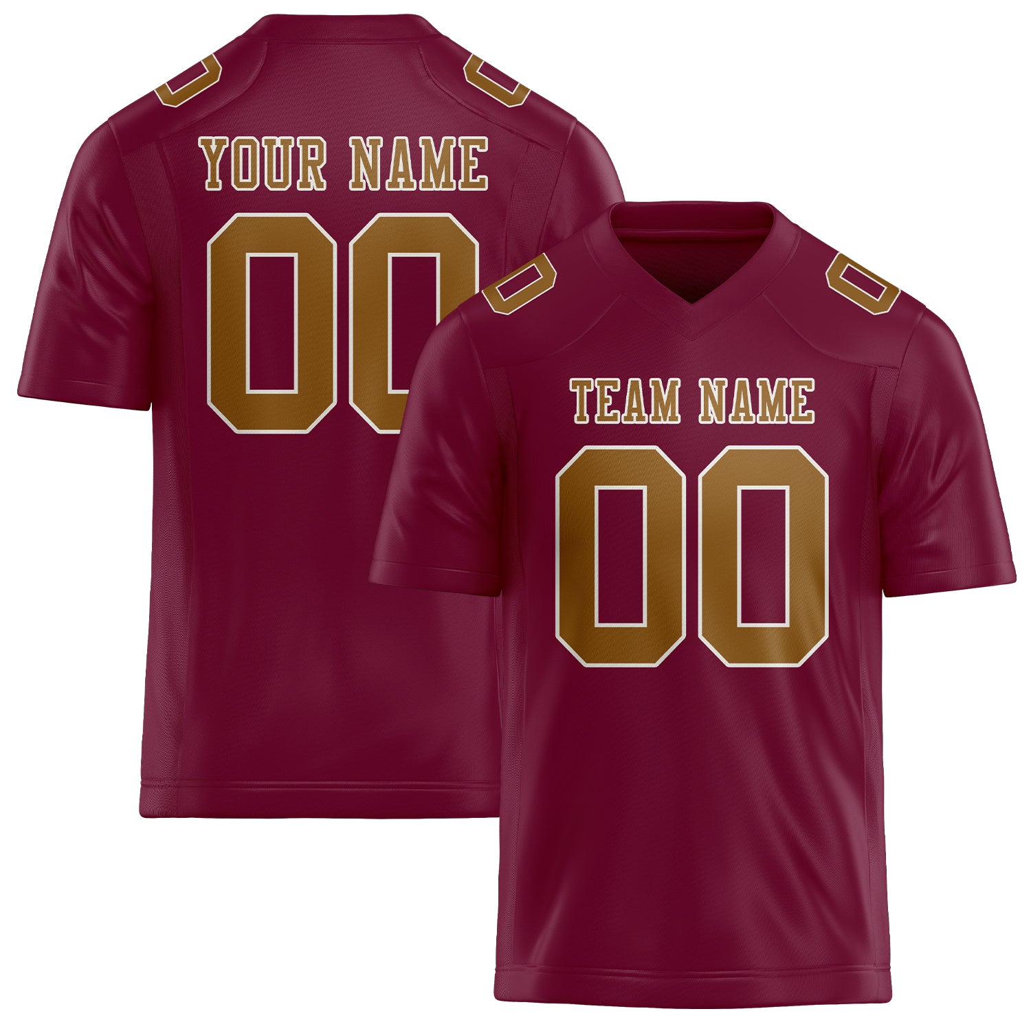 Custom Crimson Red Khaki Football Jersey