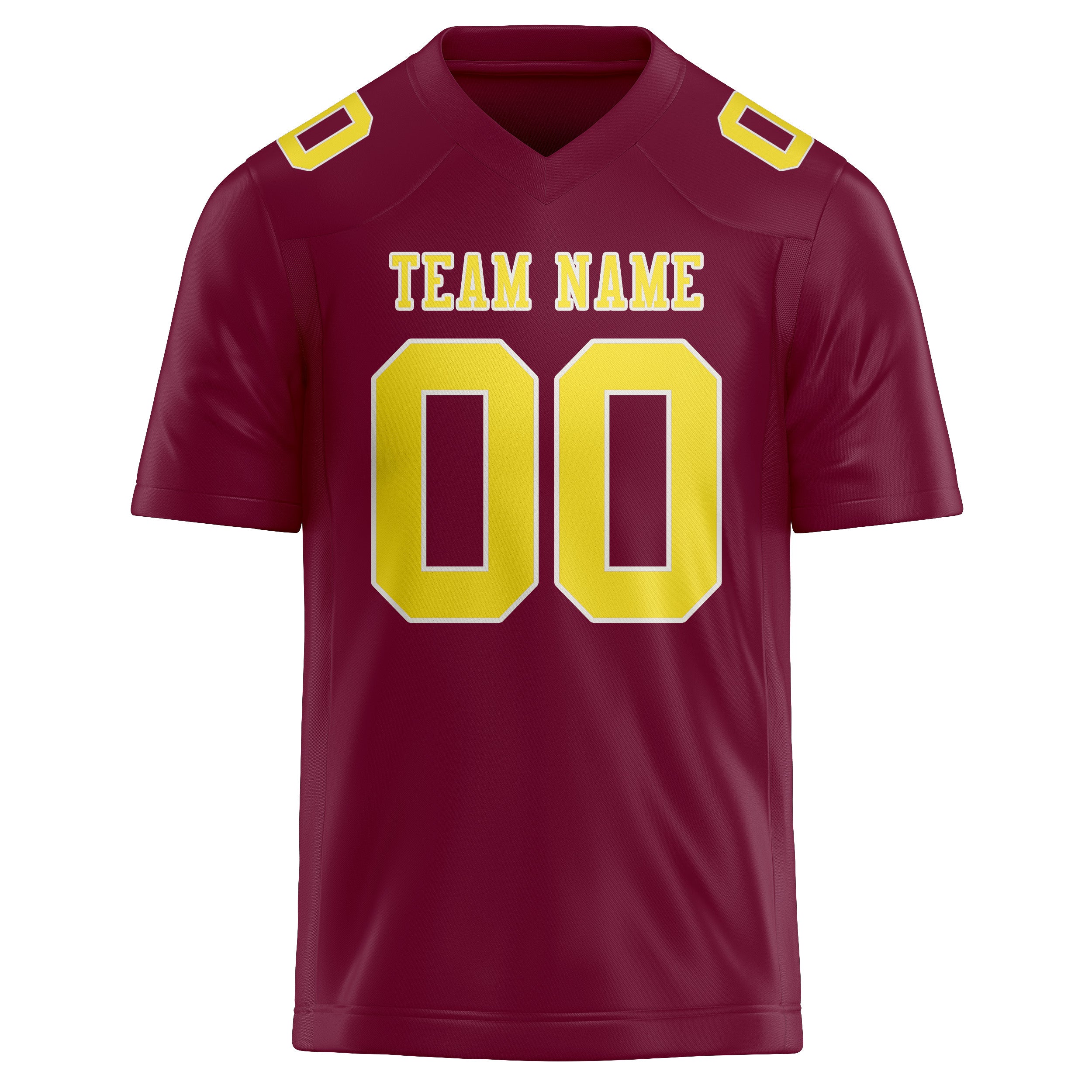 Custom Crimson Red Light Yellow Football Jersey