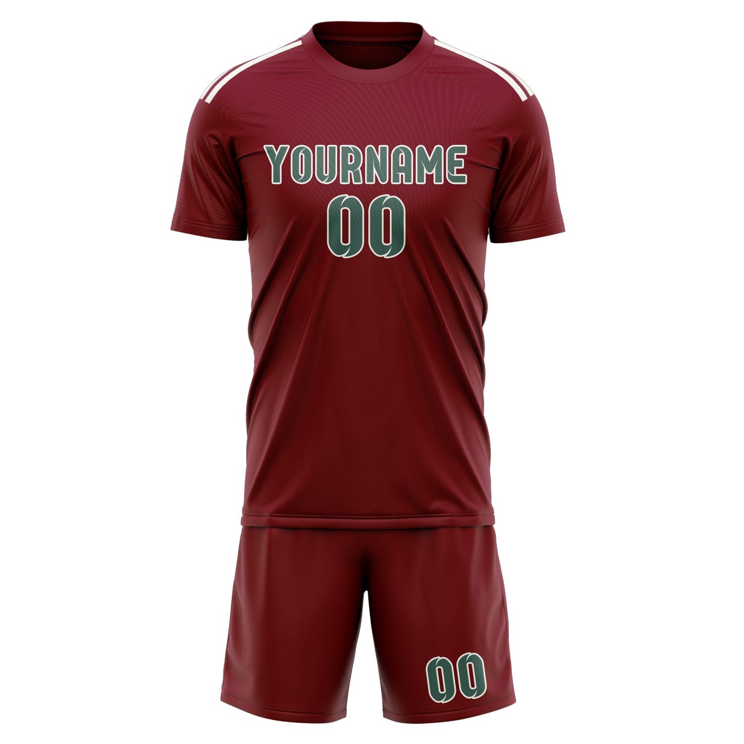 Custom Crimson Red Blue Green Soccer Set