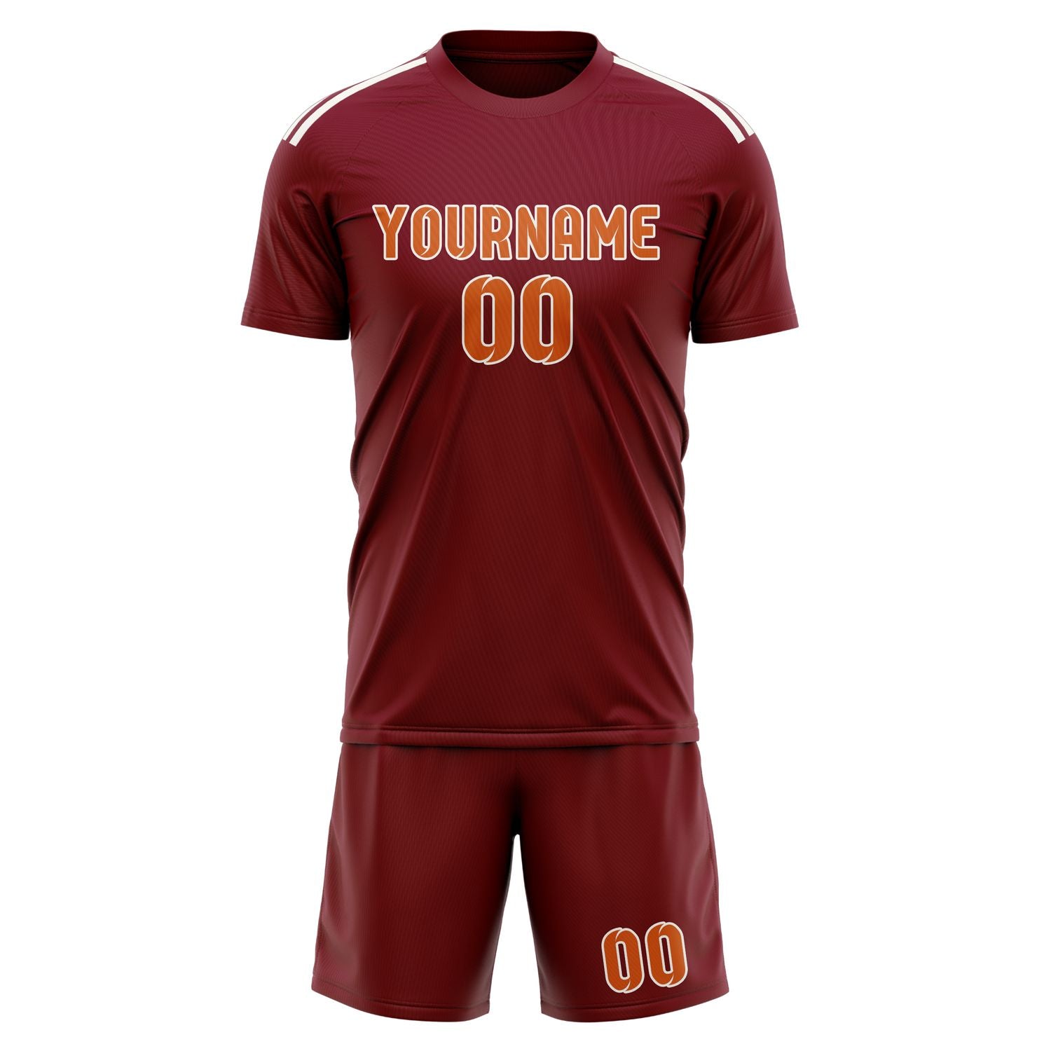 Custom Crimson Red Orange Soccer Set