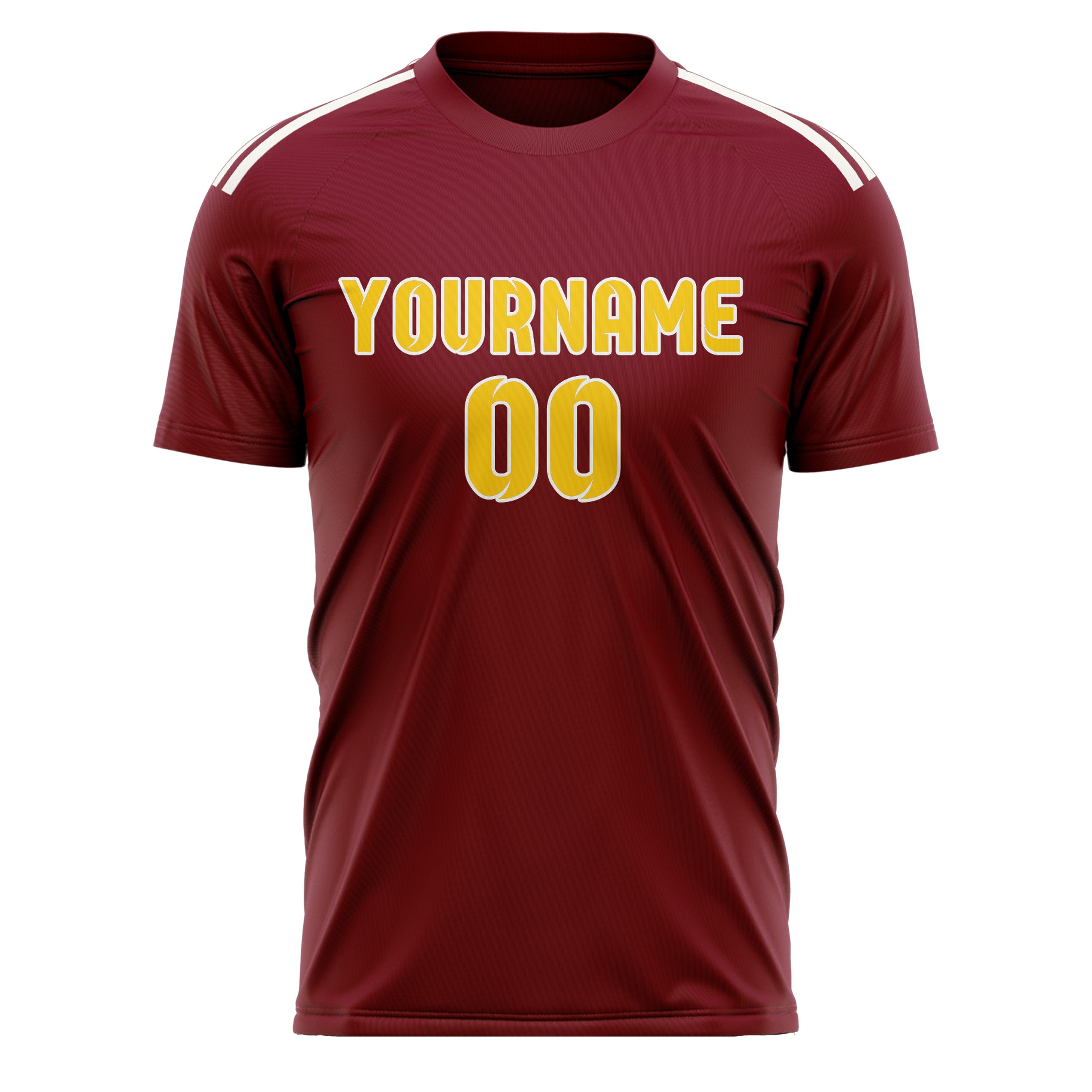 Custom Crimson Red Gold Soccer Jersey