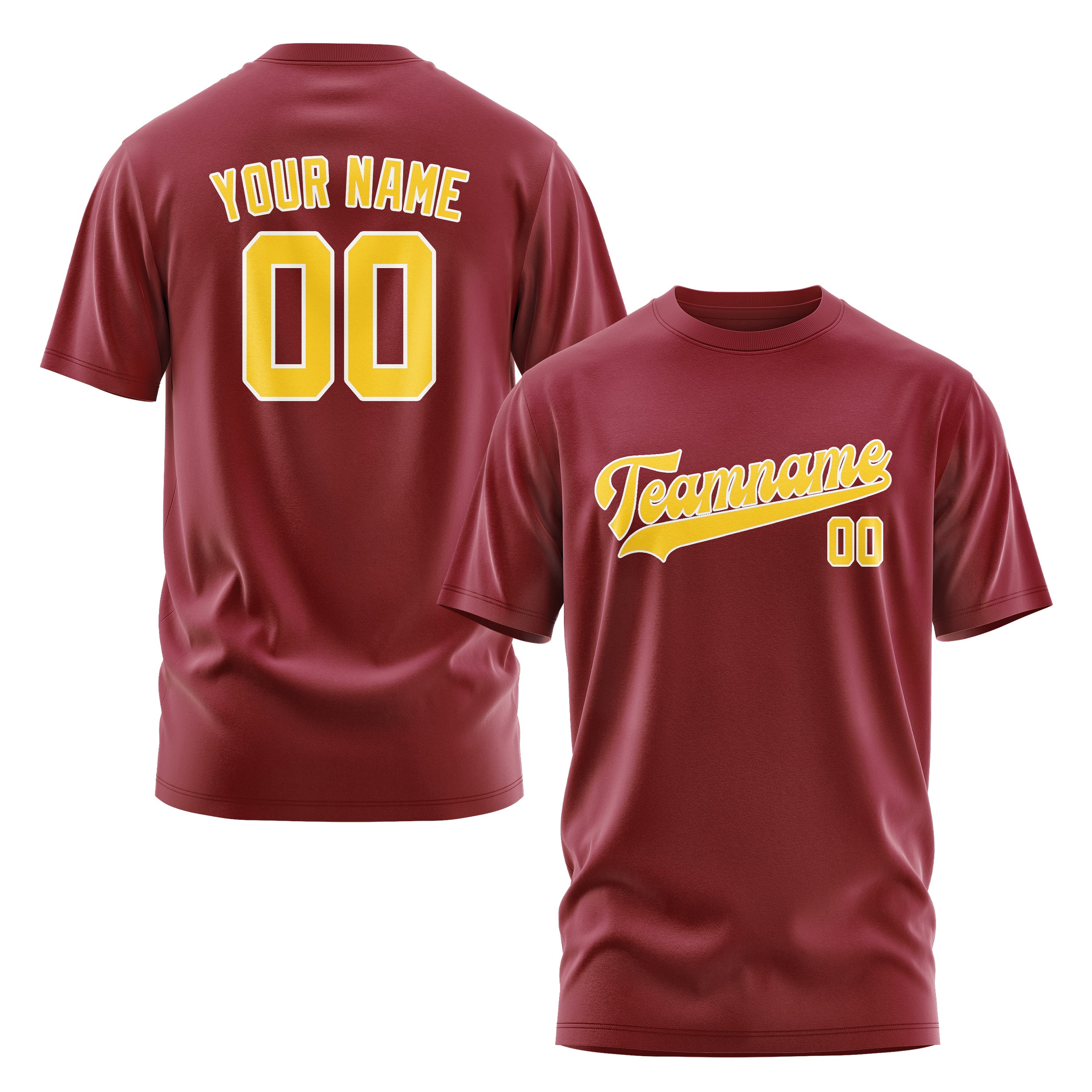 Custom Crimson Red Gold T-Shirt
