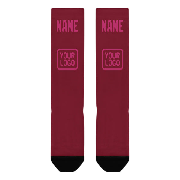 Custom Crimson Red Pink Knee-High Sock