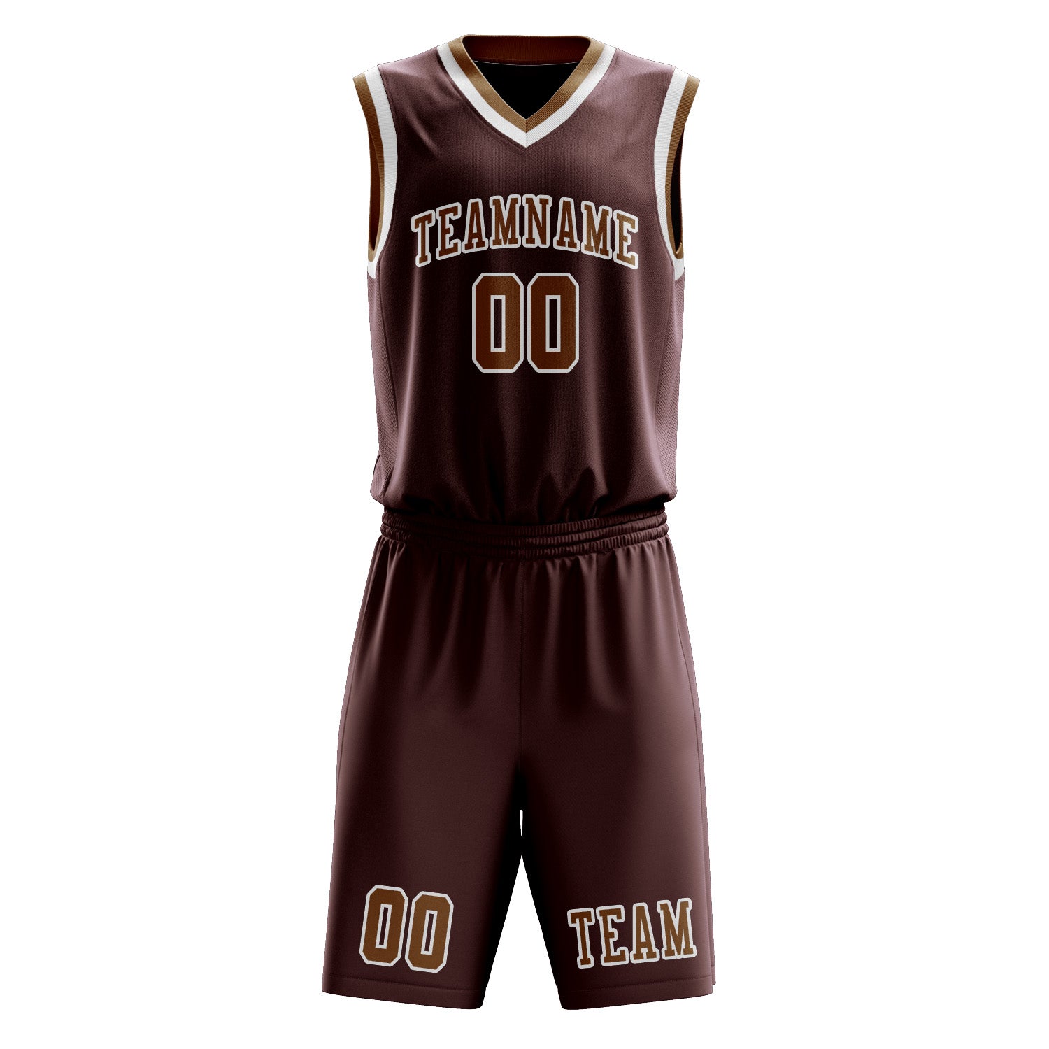 Custom Crimson Red Khaki Basketball Set