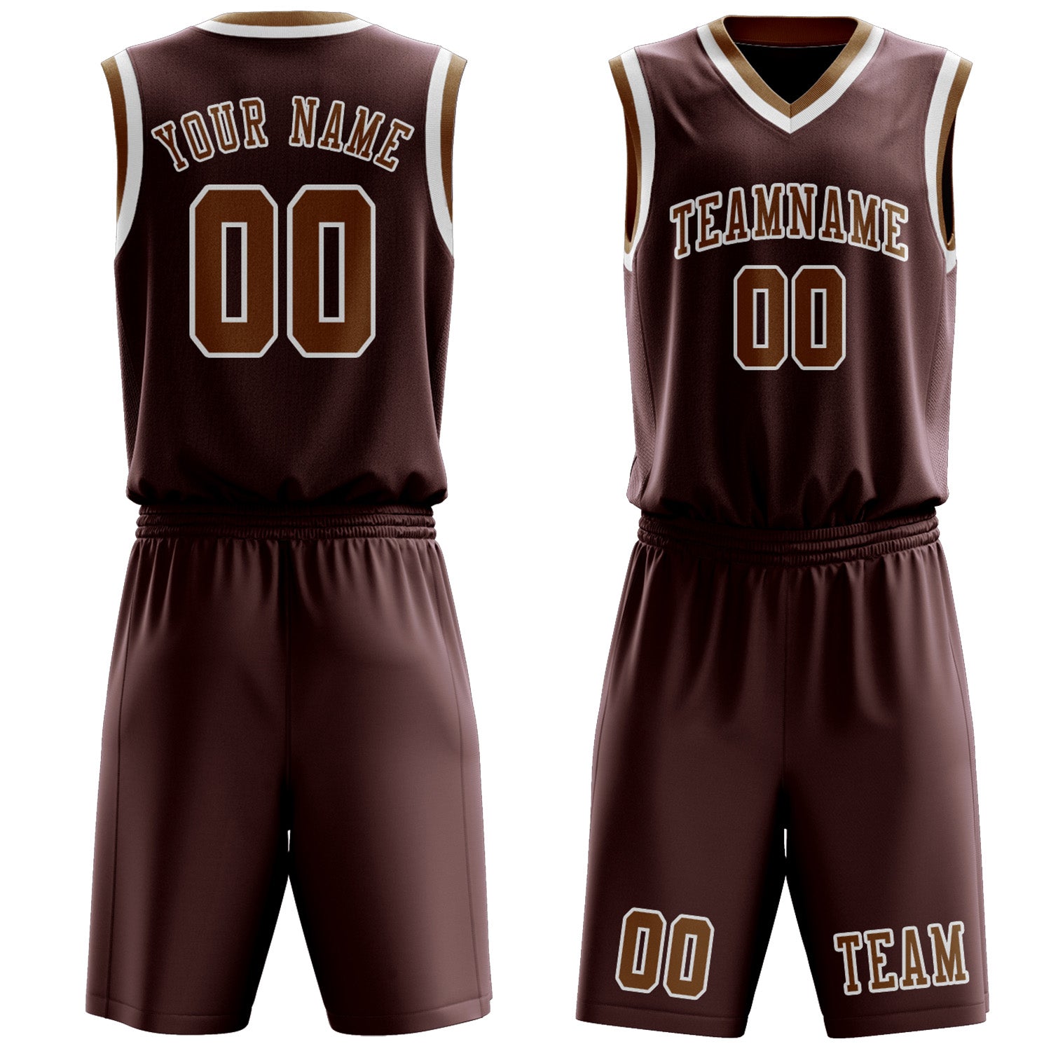 Custom Crimson Red Khaki Basketball Set