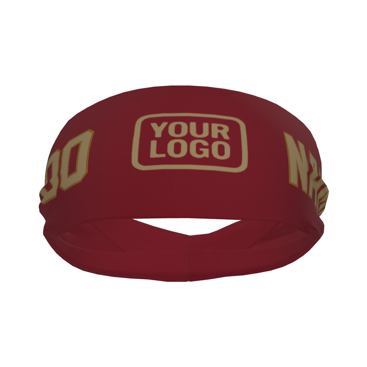 Custom Crimson Red Light Khaki Sports headband