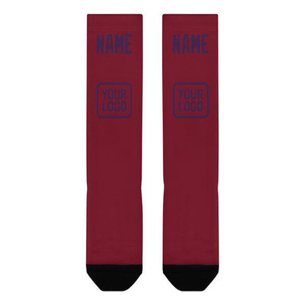 Custom Crimson Red Purple Knee-High Sock