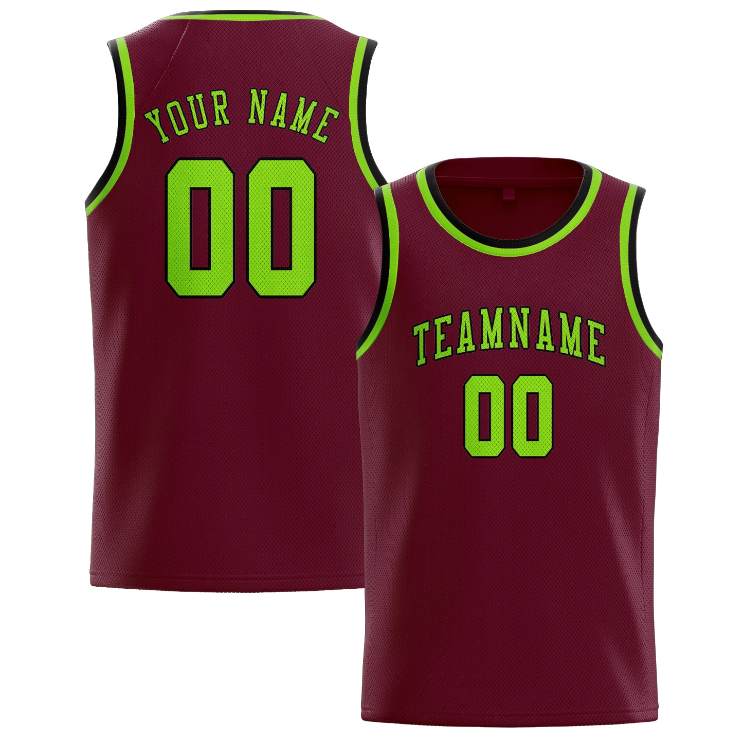 Custom Crimson Red Emerald Green Basketball Jersey