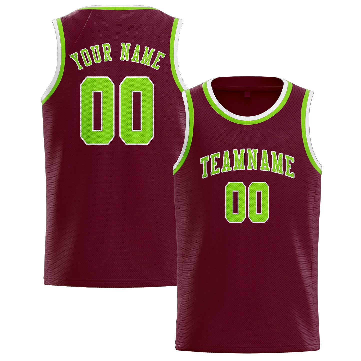 Custom Crimson Red Emerald Green Basketball Jersey
