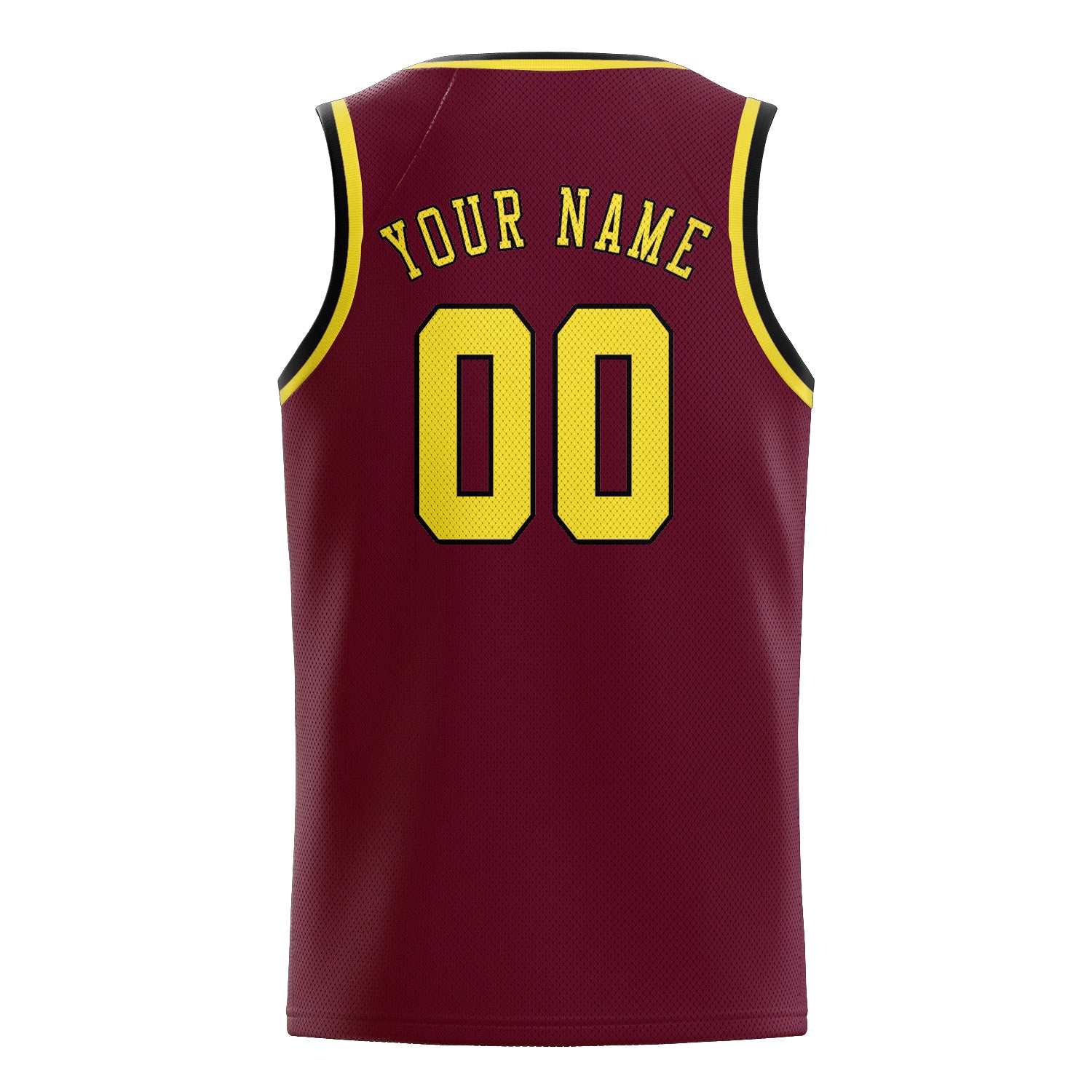 Custom Crimson Red Light Yellow Basketball Jersey