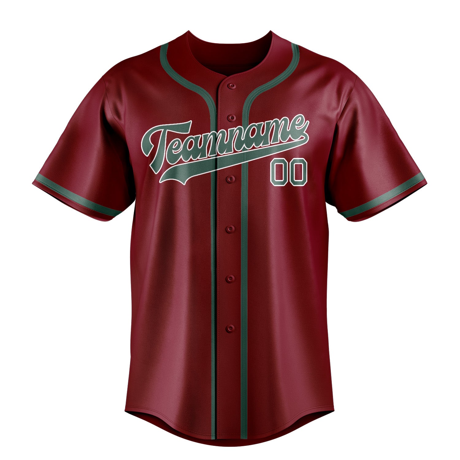 Custom Crimson Red Blue Green Baseball Jersey