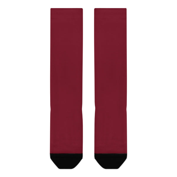 Custom Crimson Red Crimson Red Knee-High Sock