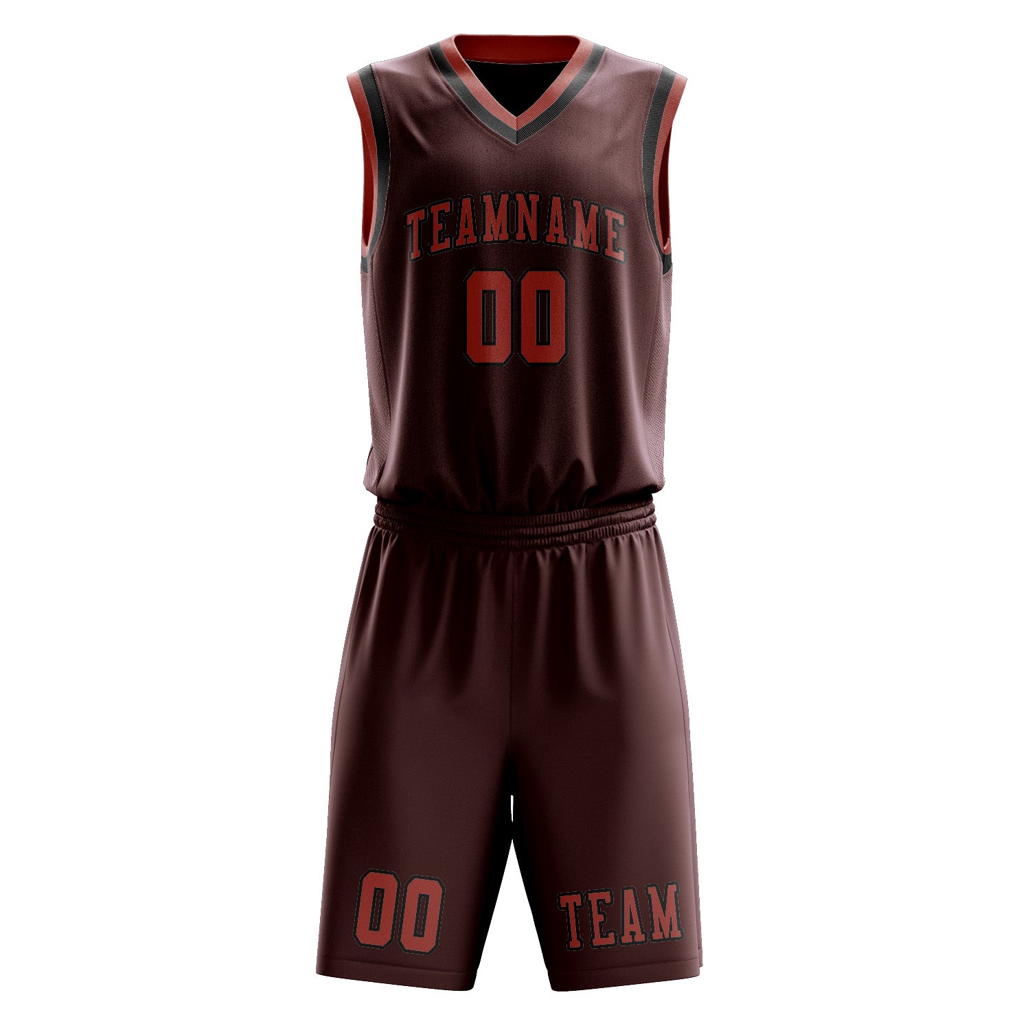 Custom Crimson Red Copper Rose Basketball Set