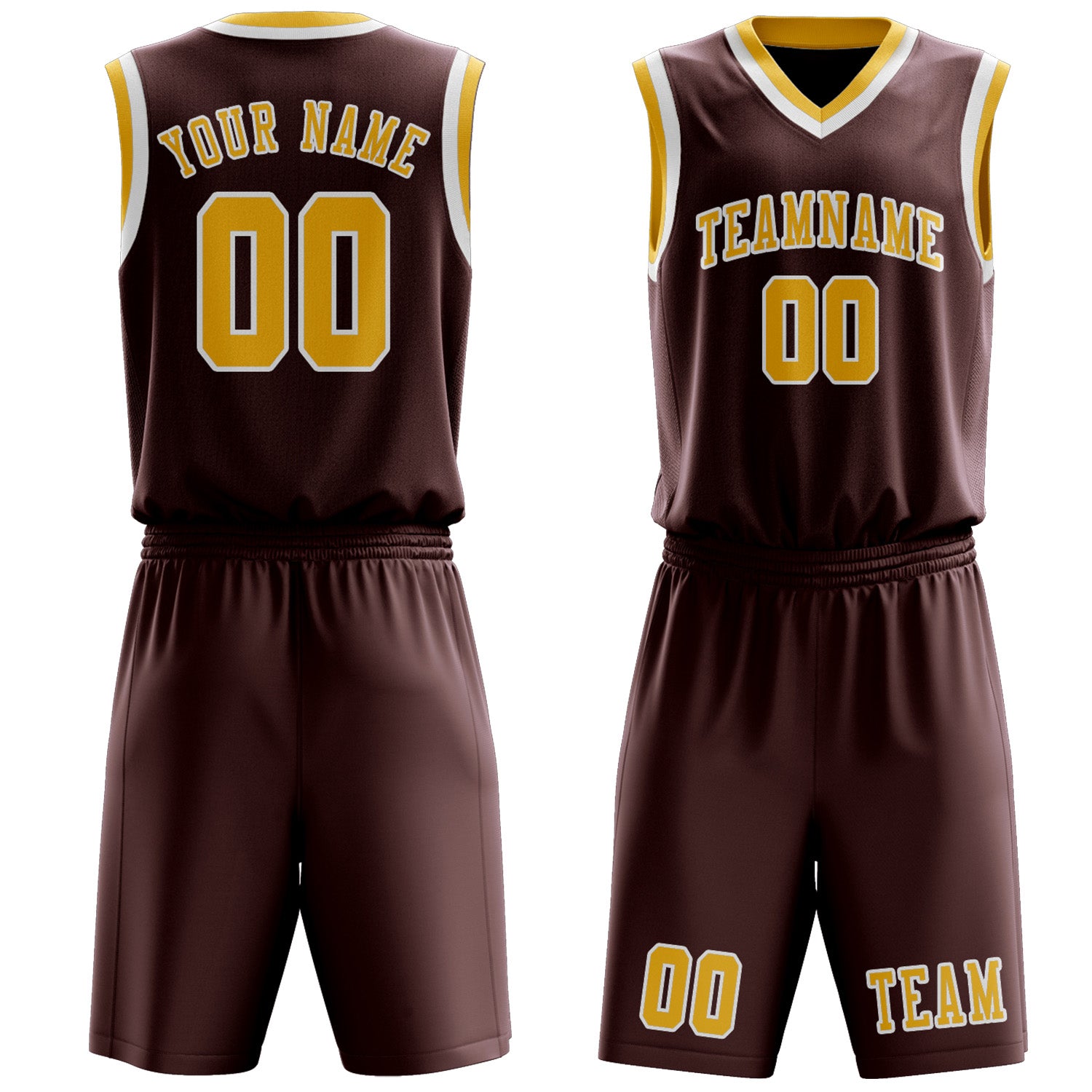 Custom Crimson Red Gold Basketball Set
