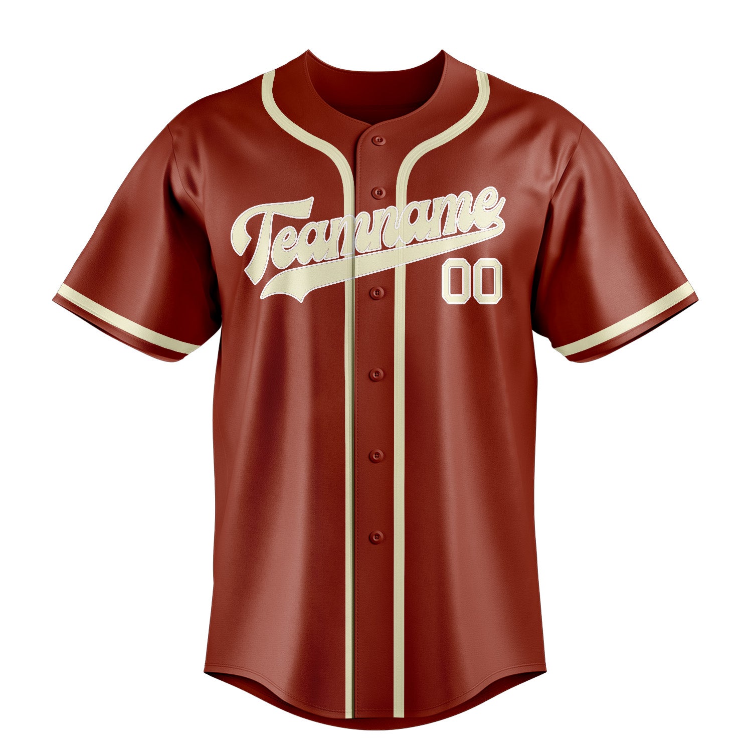 Custom Coral Red Cream Baseball Jersey