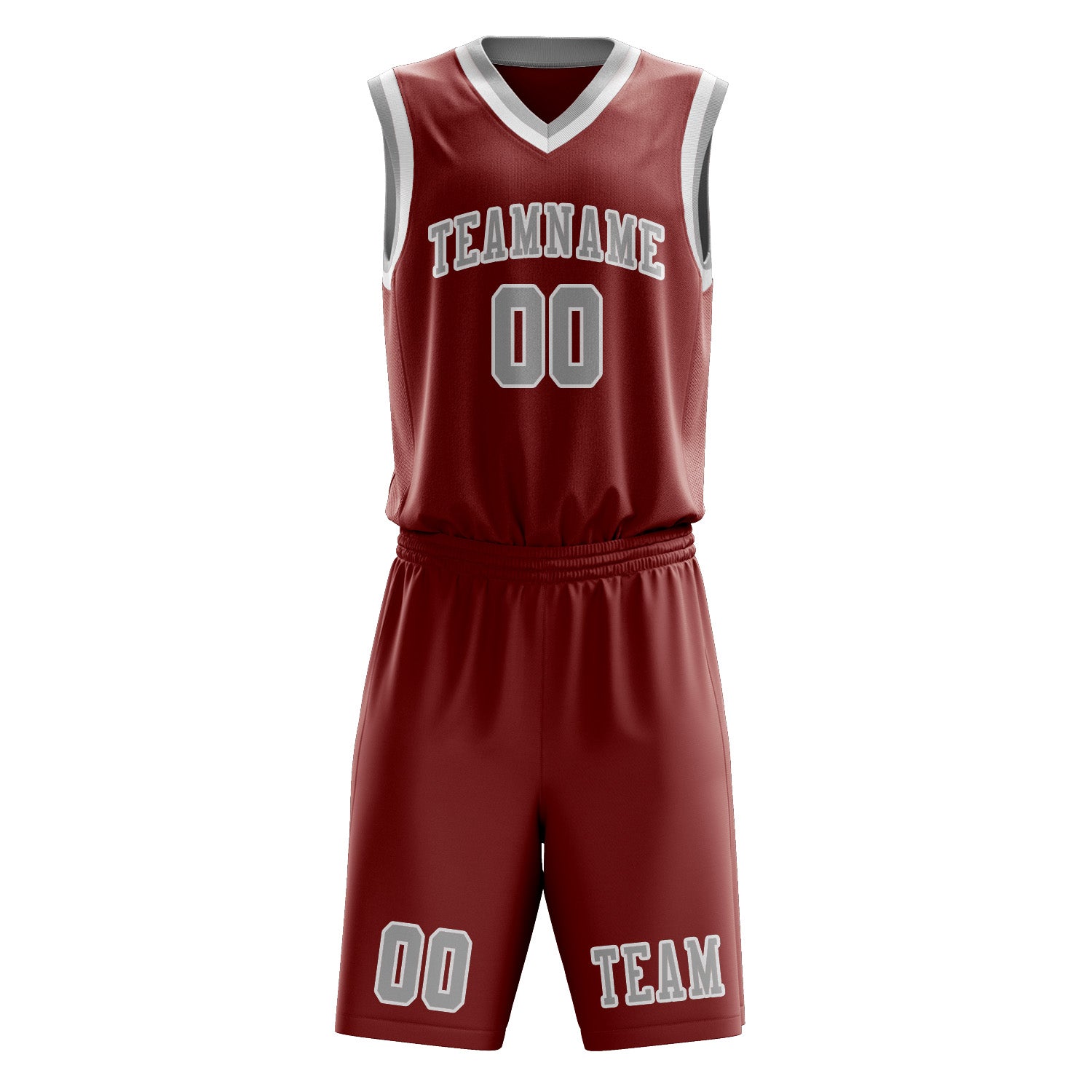 Custom Coral Red Gray Basketball Set