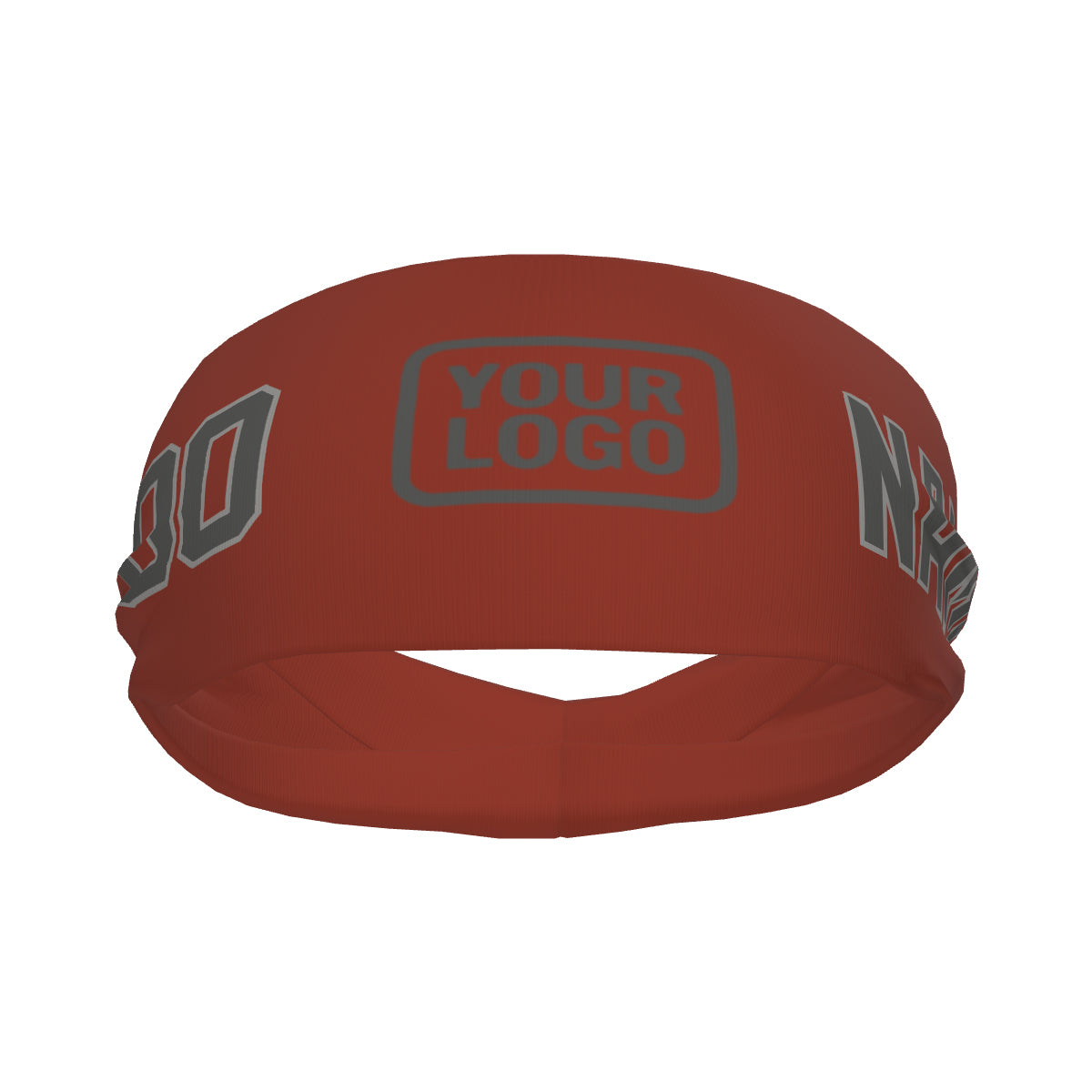 Custom Coral Red Dark Grey Sports headband