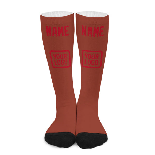 Custom Coral Red Red Knee-High Sock