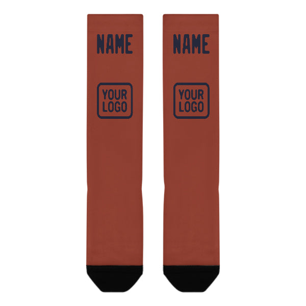 Custom Coral Red Navy Knee-High Sock