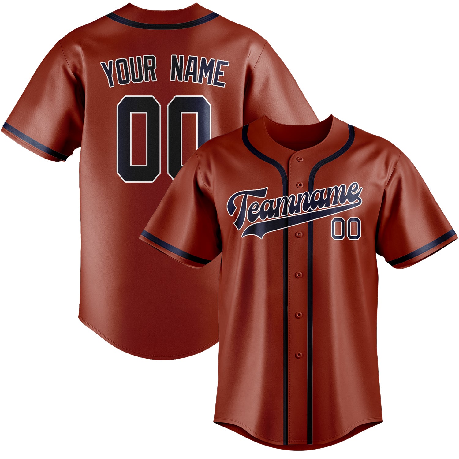 Custom Coral Red Blue Baseball Jersey