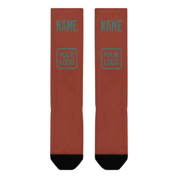 Custom Coral Red Blue Green Knee-High Sock