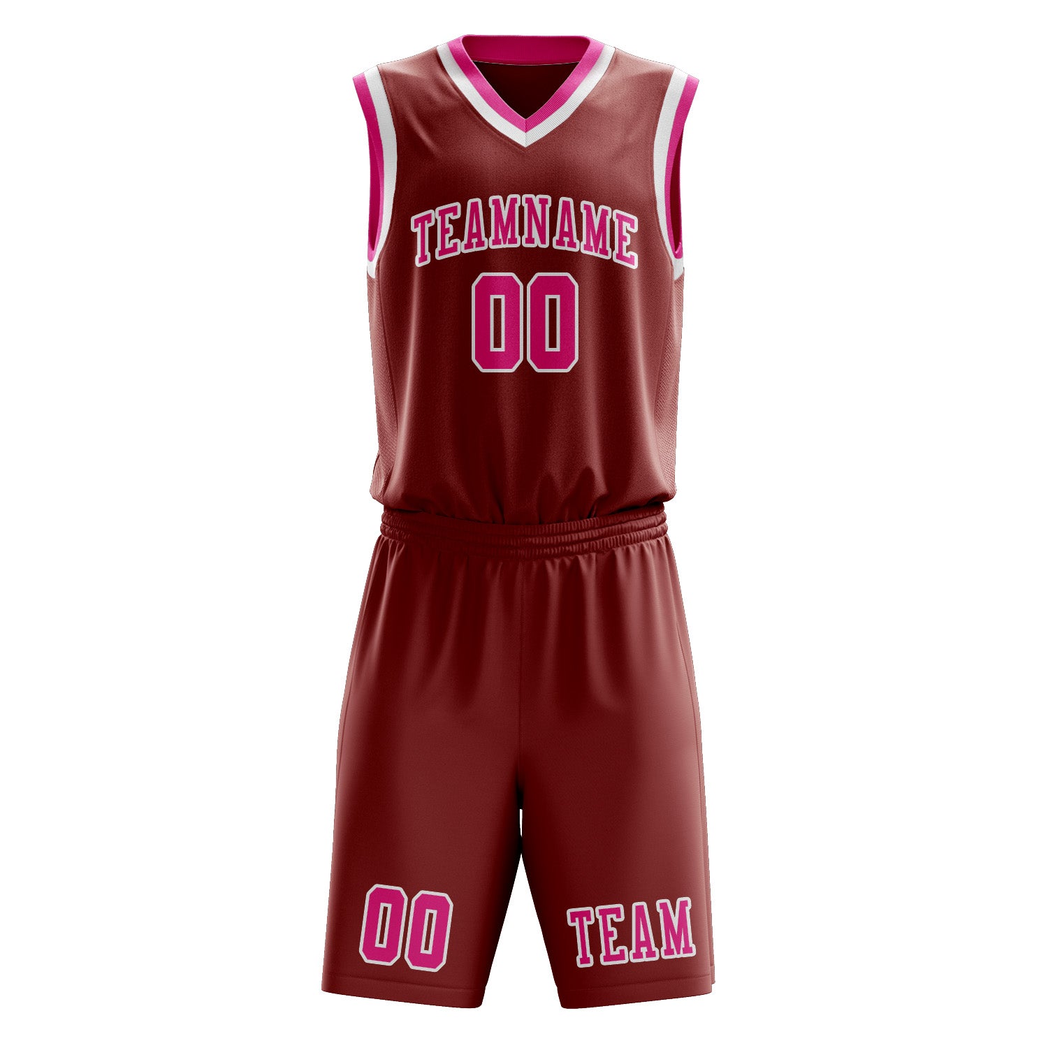 Custom Coral Red Pink Basketball Set