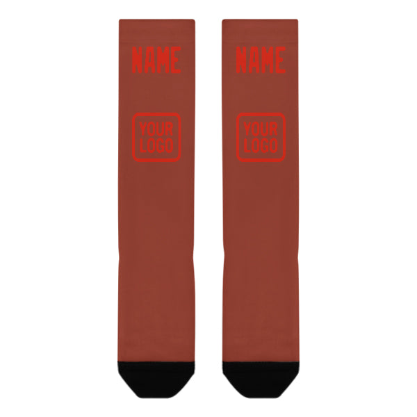 Custom Coral Red Orange Red Knee-High Sock
