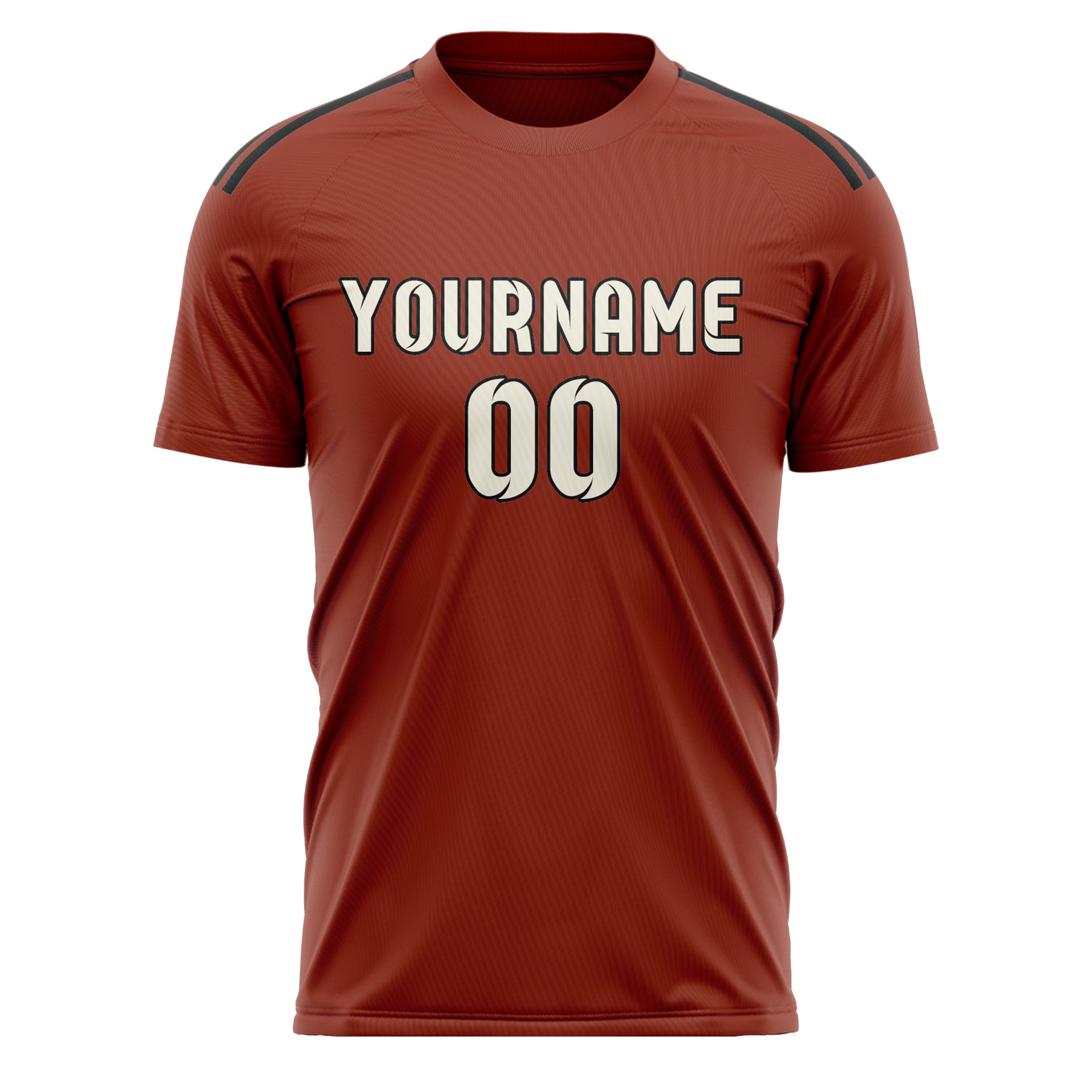 Custom Coral Red Cream Soccer Jersey